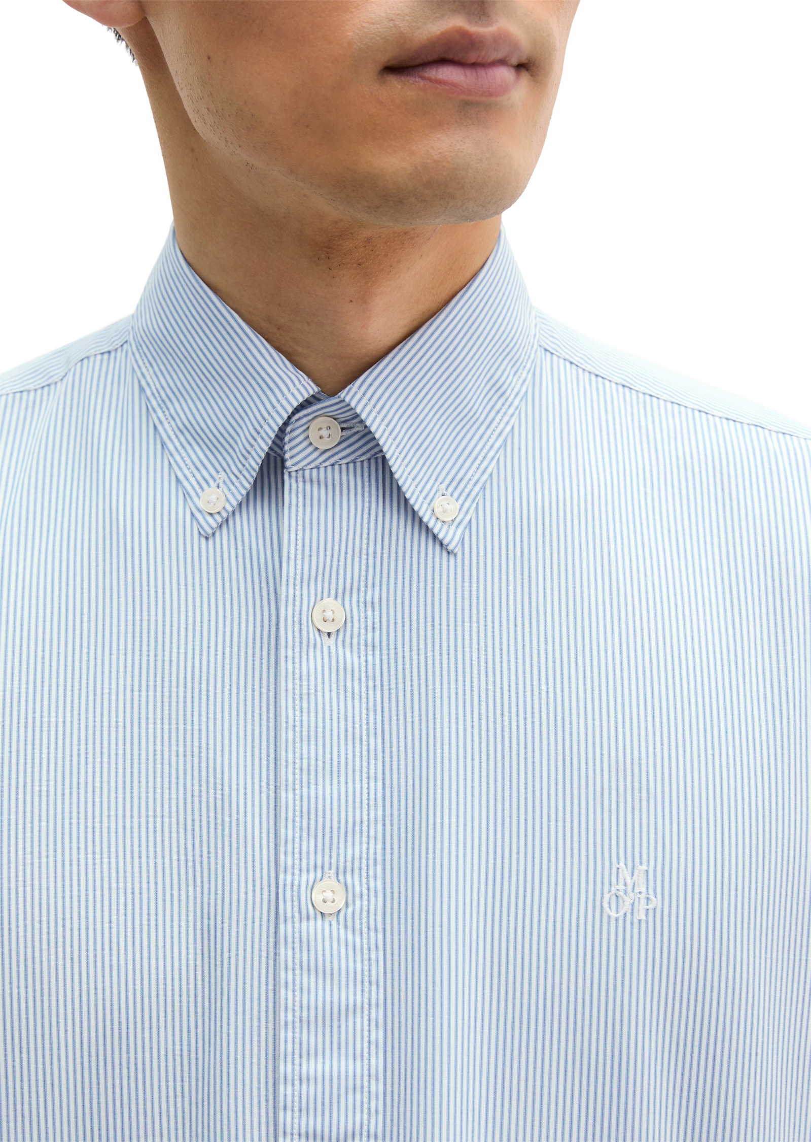 Thumbnail - Marc OPolo Streifenhemd regular Fit, Bio-Baumwolle, Button-down-Kragen