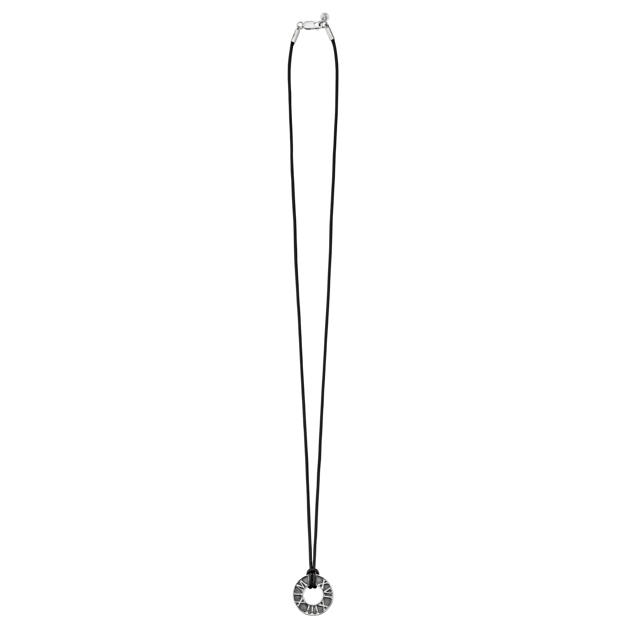 CAÏ Kette mit Anhänger »925/- Sterling Silber matt-oxidiert Leder«