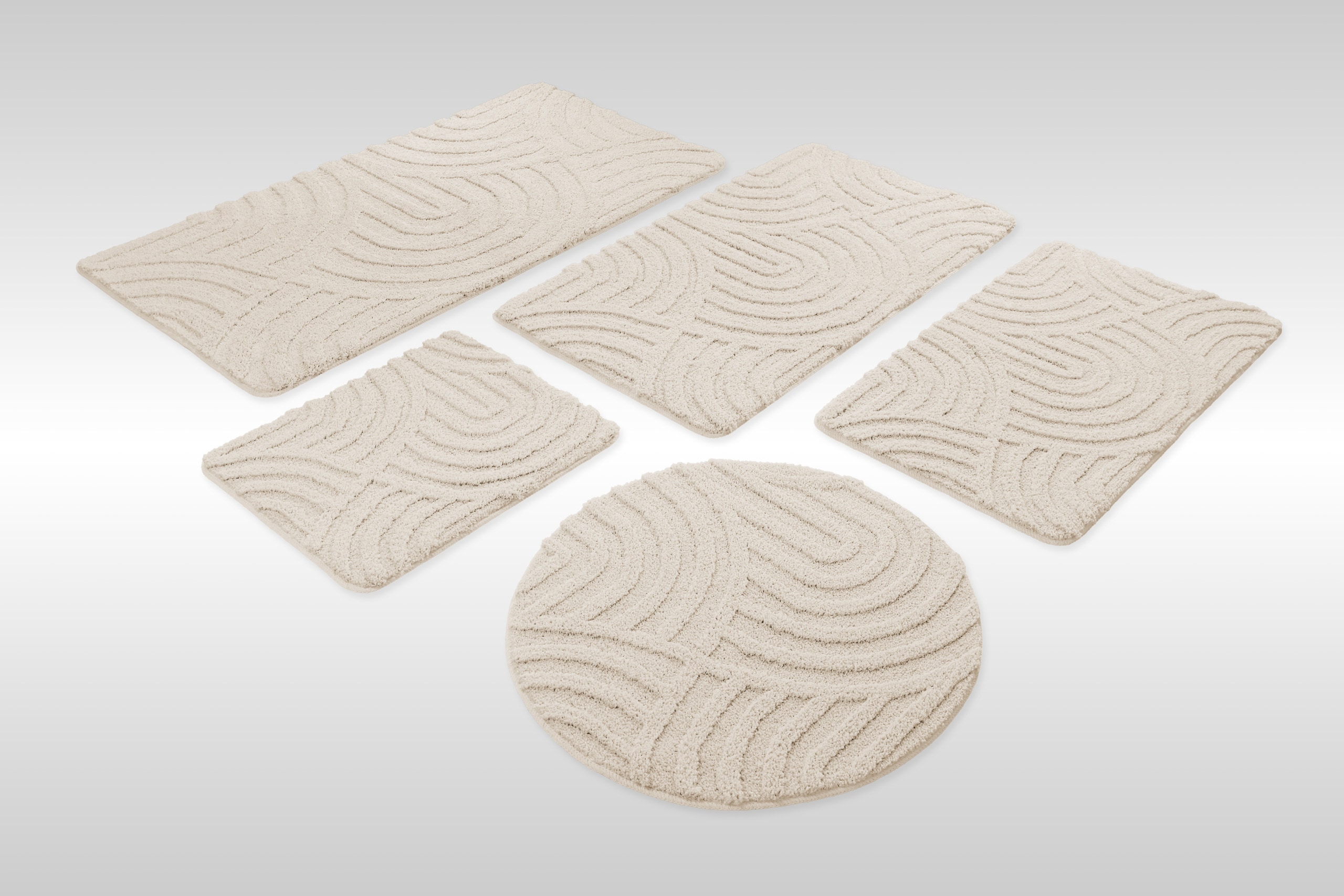 Wecon home Badematte "Fiete" Höhe 25 mm rutschhemmend beschichtet schnell trocknend Badteppich, Hoch-Tief-Effekt, weich, rutschhemmend, waschbar, getuftet