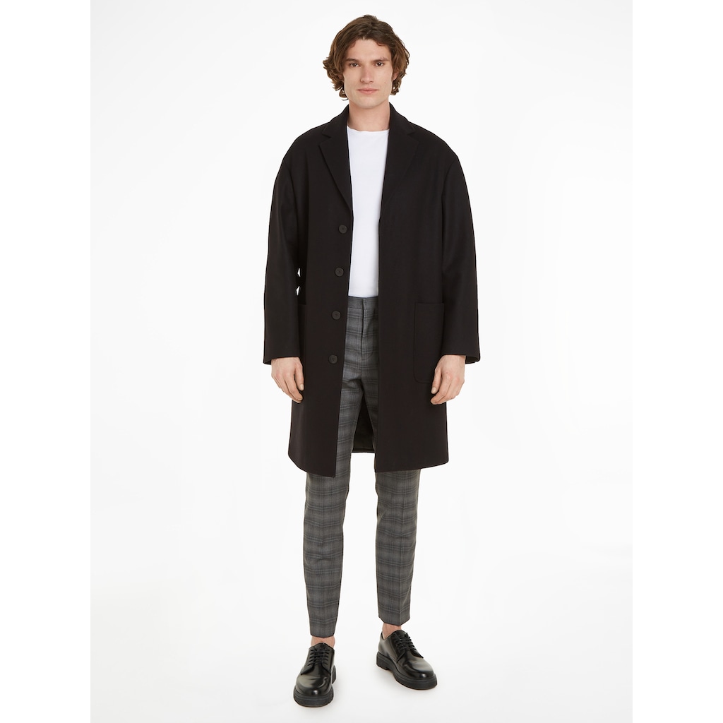 Calvin Klein Wollmantel »MODERN WOOL BLEND COAT«, mit Markenlabel