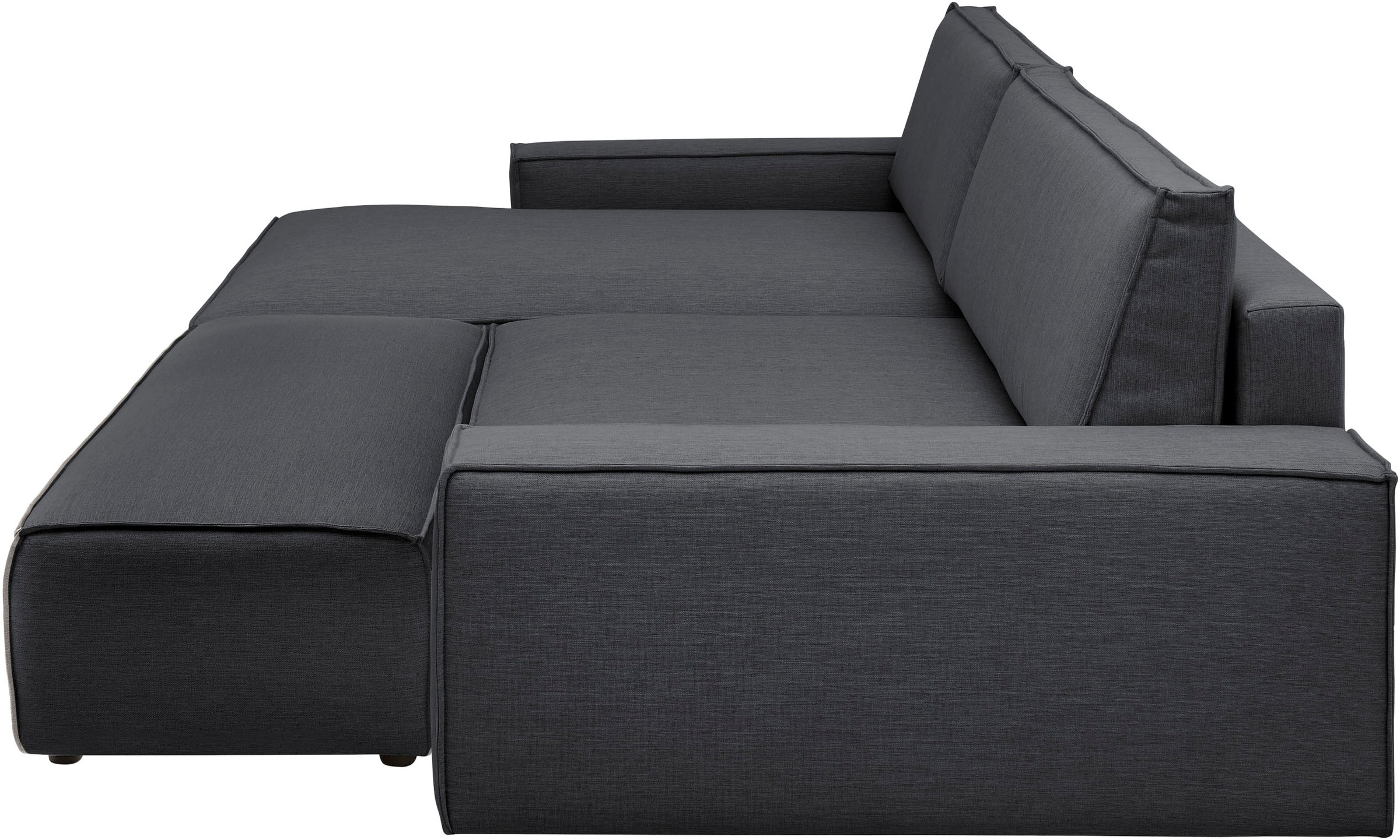 Home affaire Polsterecke »NEU: SHERWOOD XXL tief, L-Form mit Schlaffunktion, Big-Sofa mit Hocker«, (Set, 2 St.), stellbar zum Schlafsofa (Krokodilverbinder), Cord, Leinenoptik