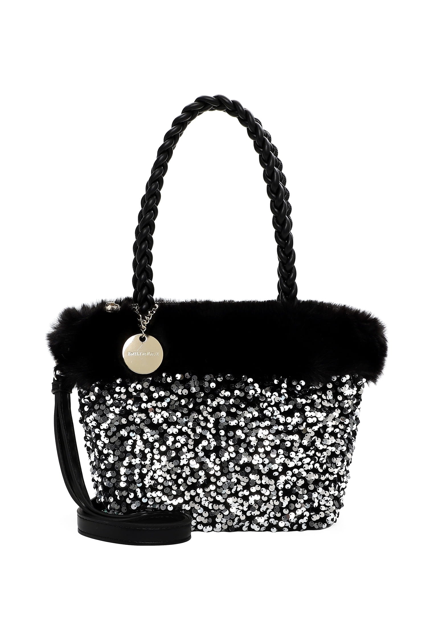 Shopper EMILY & NOAH "Shopper E&N Hara", Damen, Gr. B/H/T: 32cm x 22cm x 12cm 0, silber (silber 830), Polyester, Taschen Shopper