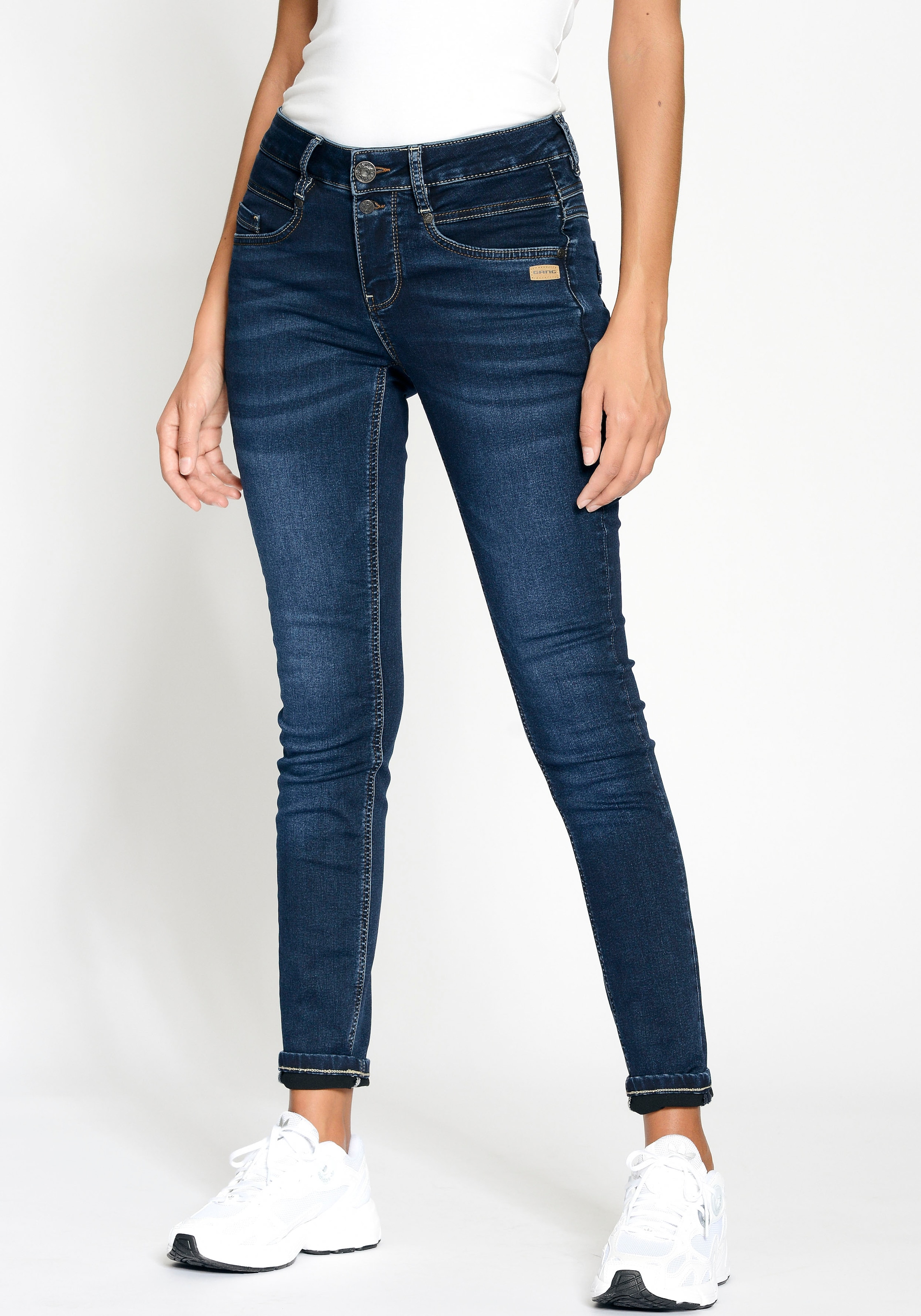 GANG Skinny-fit-Jeans »94MORA«, mit bestellen Passe und 3-Knopf-Verschluss für | BAUR vorne