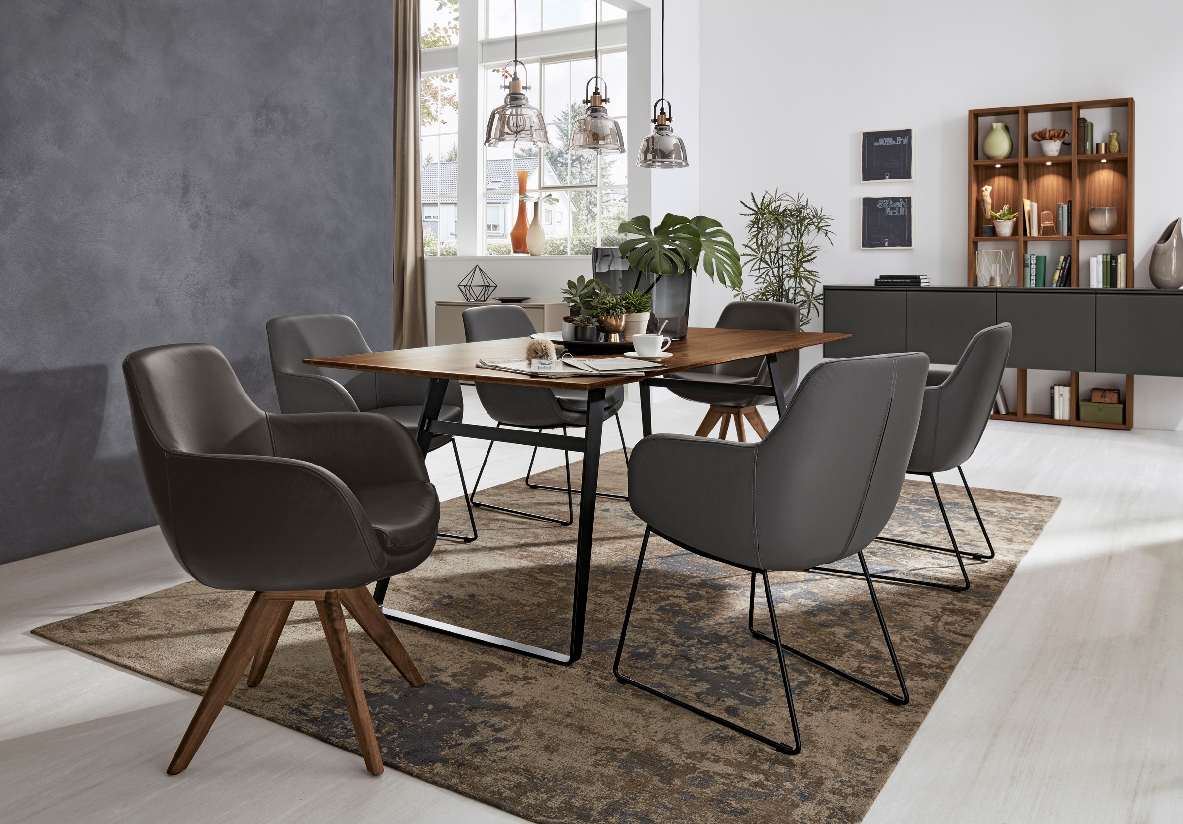 Musterring Esszimmerstuhl "Tavia", (Set), 2 St., Echtleder, Stativgestell W günstig online kaufen