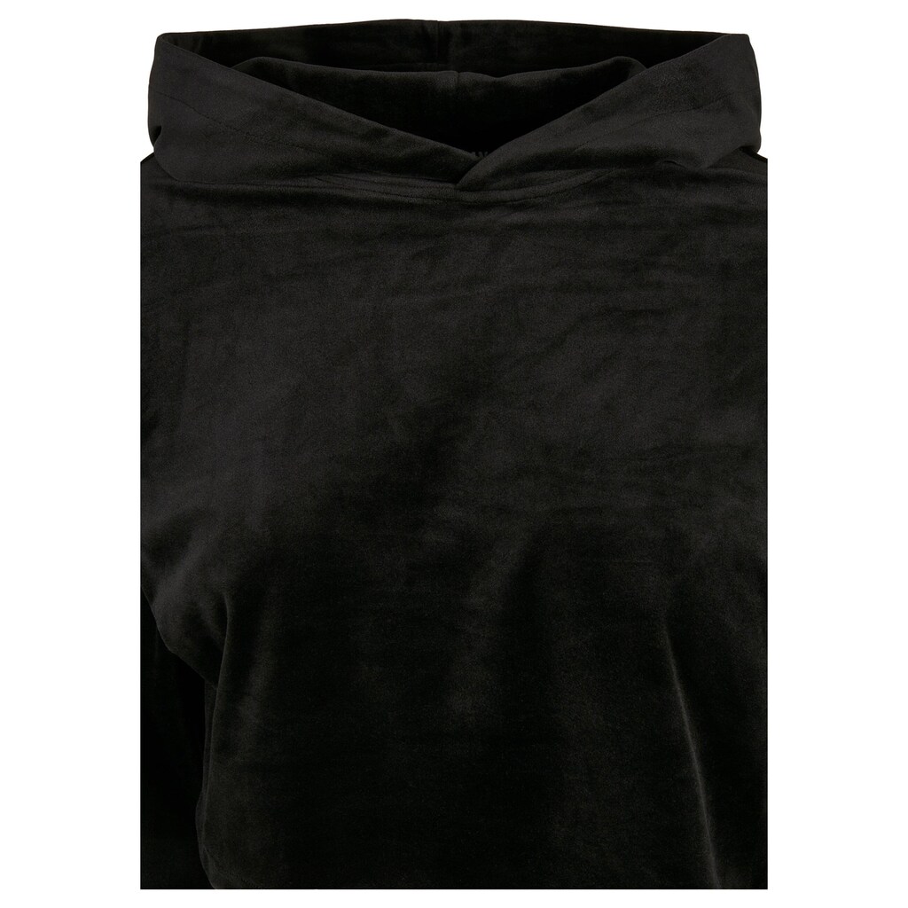 URBAN CLASSICS Kapuzenpullover »Urban Classics Damen Ladies Cropped Velvet Oversized Hoody«, (1 tlg.)