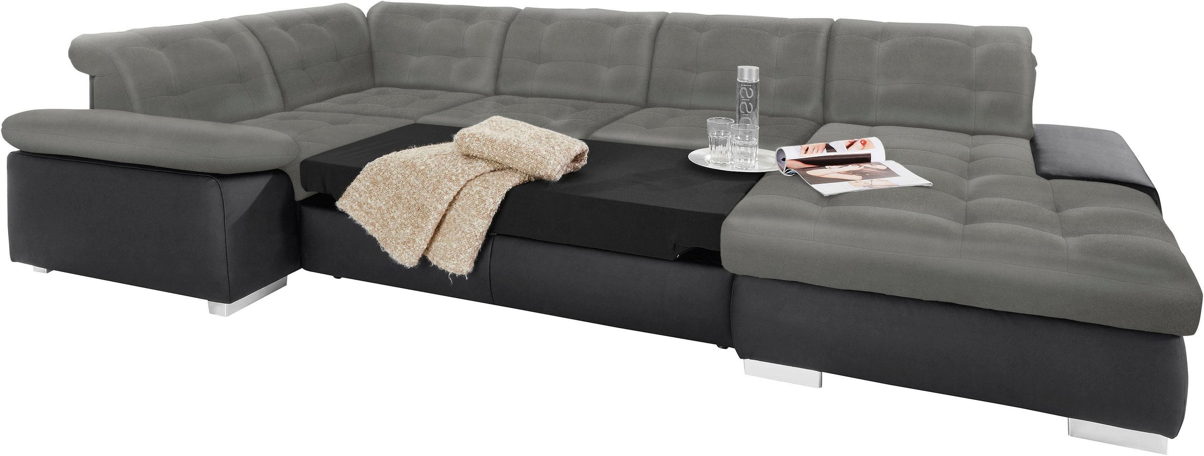 sit&more Wohnlandschaft »Ontario U-Form«, XXL, wahlweise mit Bettfunktion