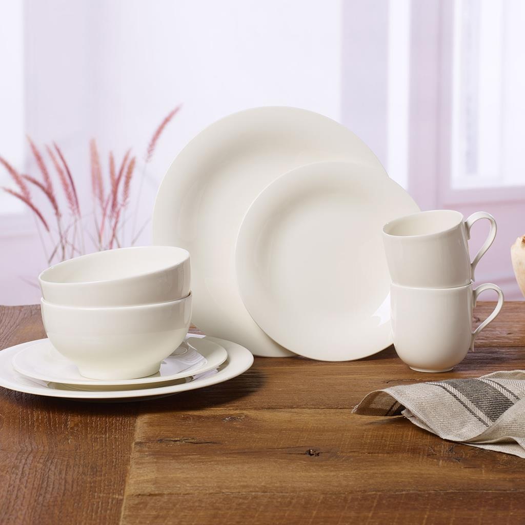 Villeroy & Boch Geschirr-Set »Kombi-Set New Cottage Basic 4er Set weiß« Spülmaschinengeeignet, Mikrowellenfest