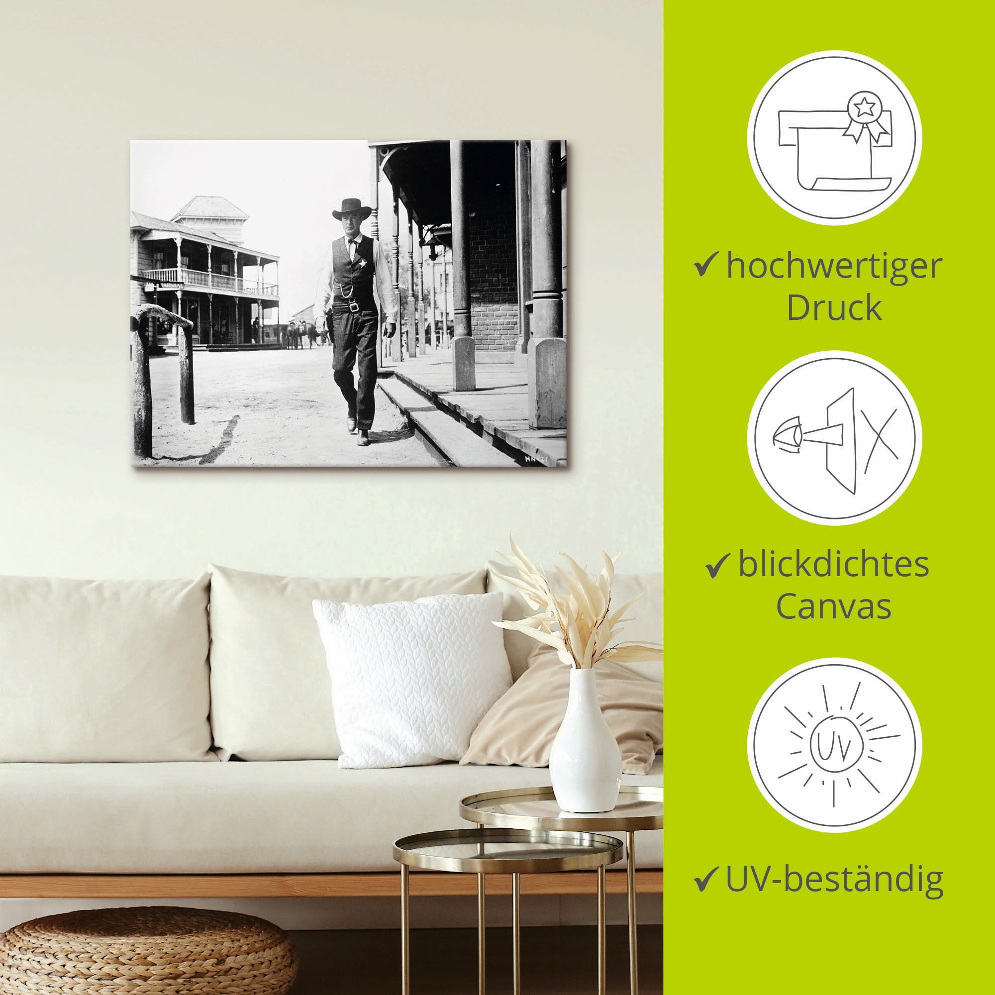 Artland Wandbild »Zwölf Uhr Mittags 1952 II«, Film, (1 St.), als Leinwandbild, Poster, Wandaufkleber in verschied. Größen