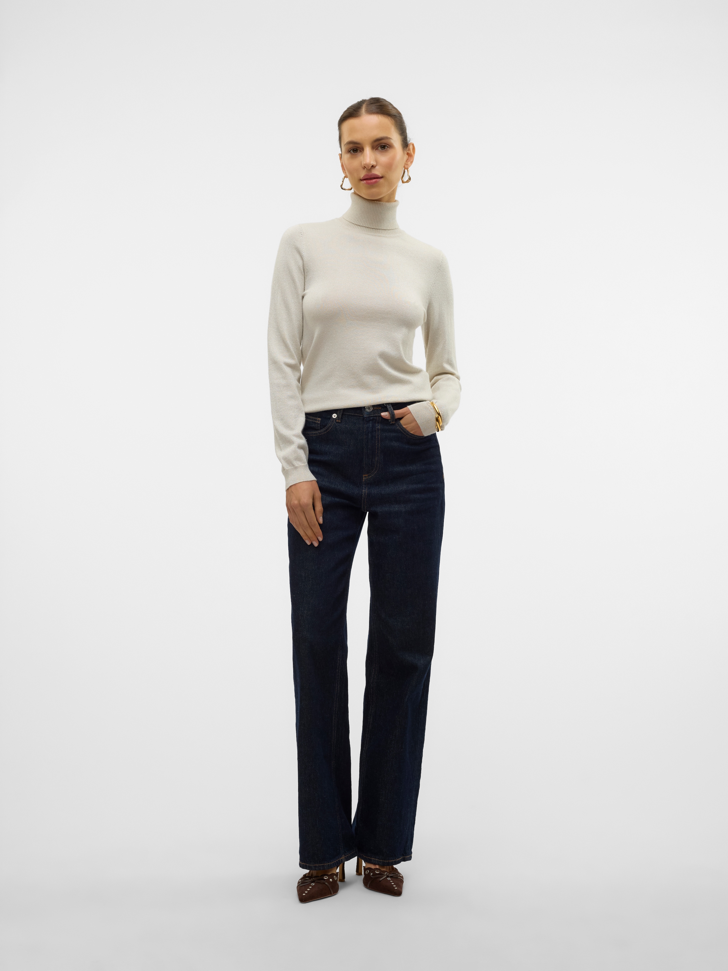 Vero Moda Rollkragenpullover »VMHAPPYSHINE LS ROLLNECK PULLOVER BOO«