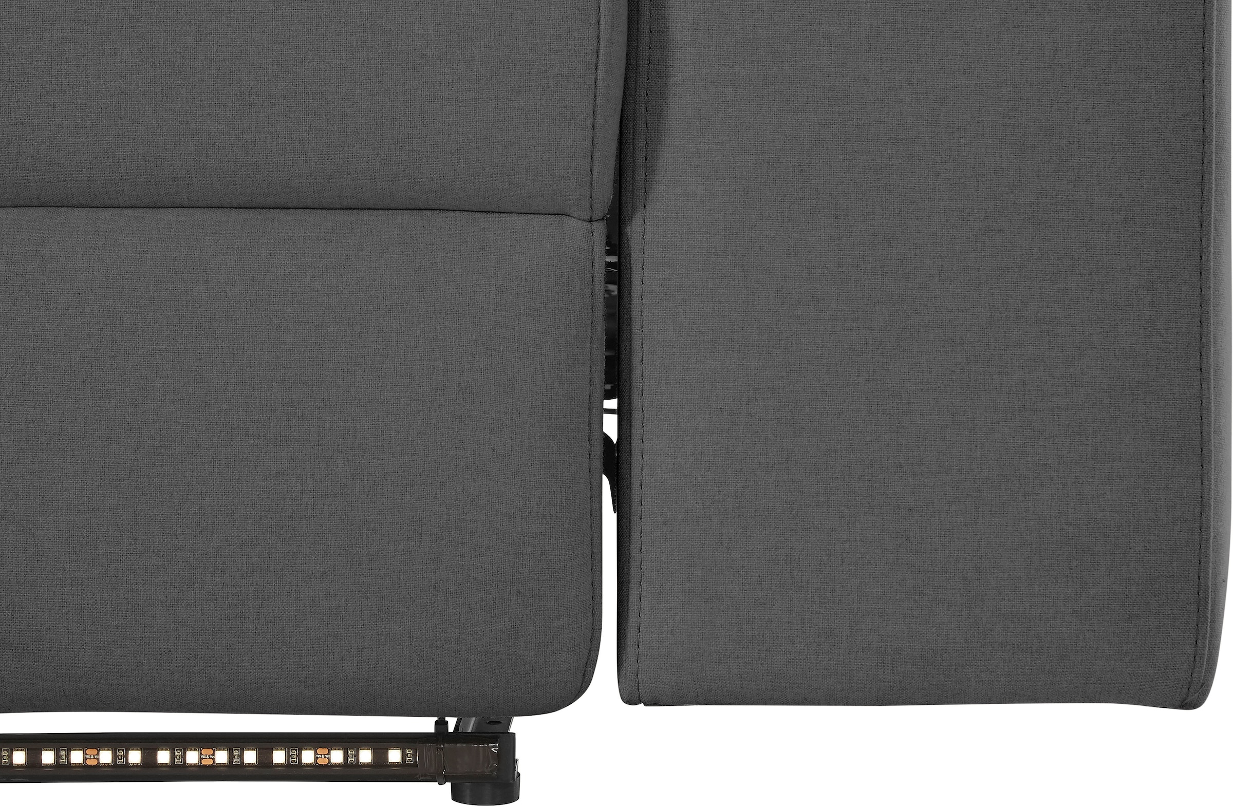 Places of Style Ecksofa »Kilado, L-Form,«, mit Relaxfunktion, verstellbarer Armlehne, Kopfteilverstellung