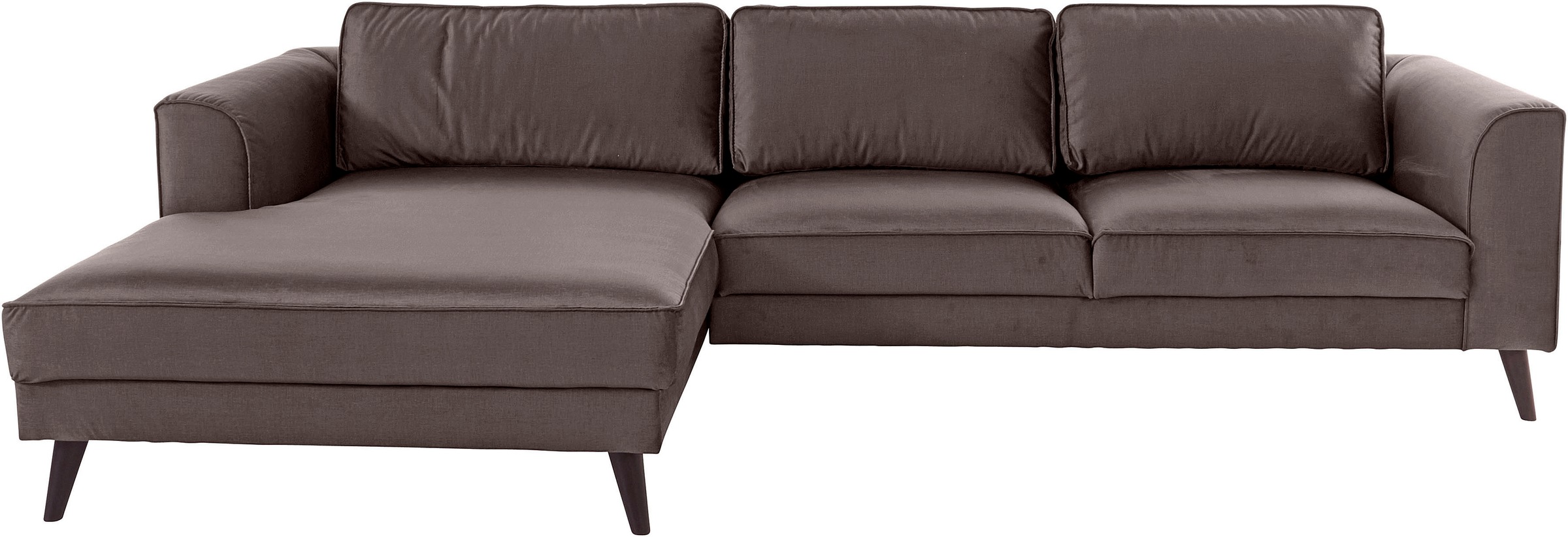 Ecksofa HOME AFFAIRE "Lumber Jack, elegant und bequem, Breite 280, hoher Fuß, L-Form", grau (taupe), B:280cm H:85cm T:167cm, Sofas, Ecksofa, in moderner Optik 7