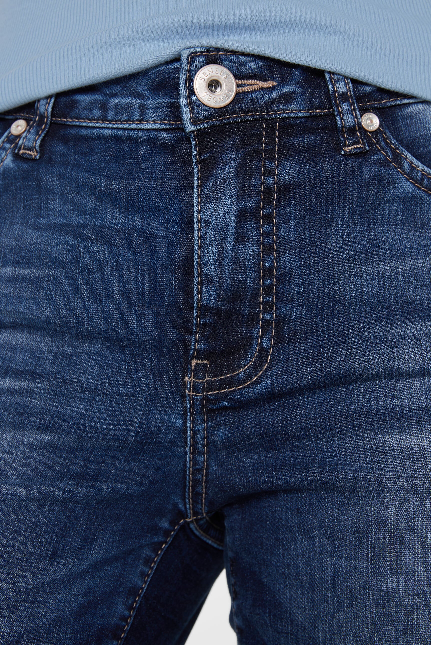 SENSES.THE LABEL Regular-fit-Jeans, mit Kontrast-Steppungen