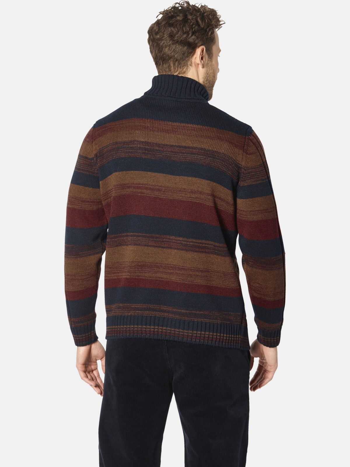 Rollkragenpullover BABISTA "Pullover VANNIGITO", Herren, Gr. L, rot (dunkelrot gestreift), Obermaterial: 50% Wolle mw. 50% Polyacryl PAN., Pullover Rollkragenpullover 3