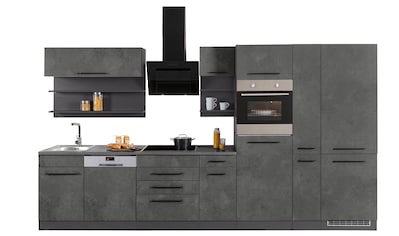 HELD MÖBEL Küchenzeile »Tulsa«, Breite 360 cm, mit E-Geräten, schwarze Metallgriffe,... kaufen