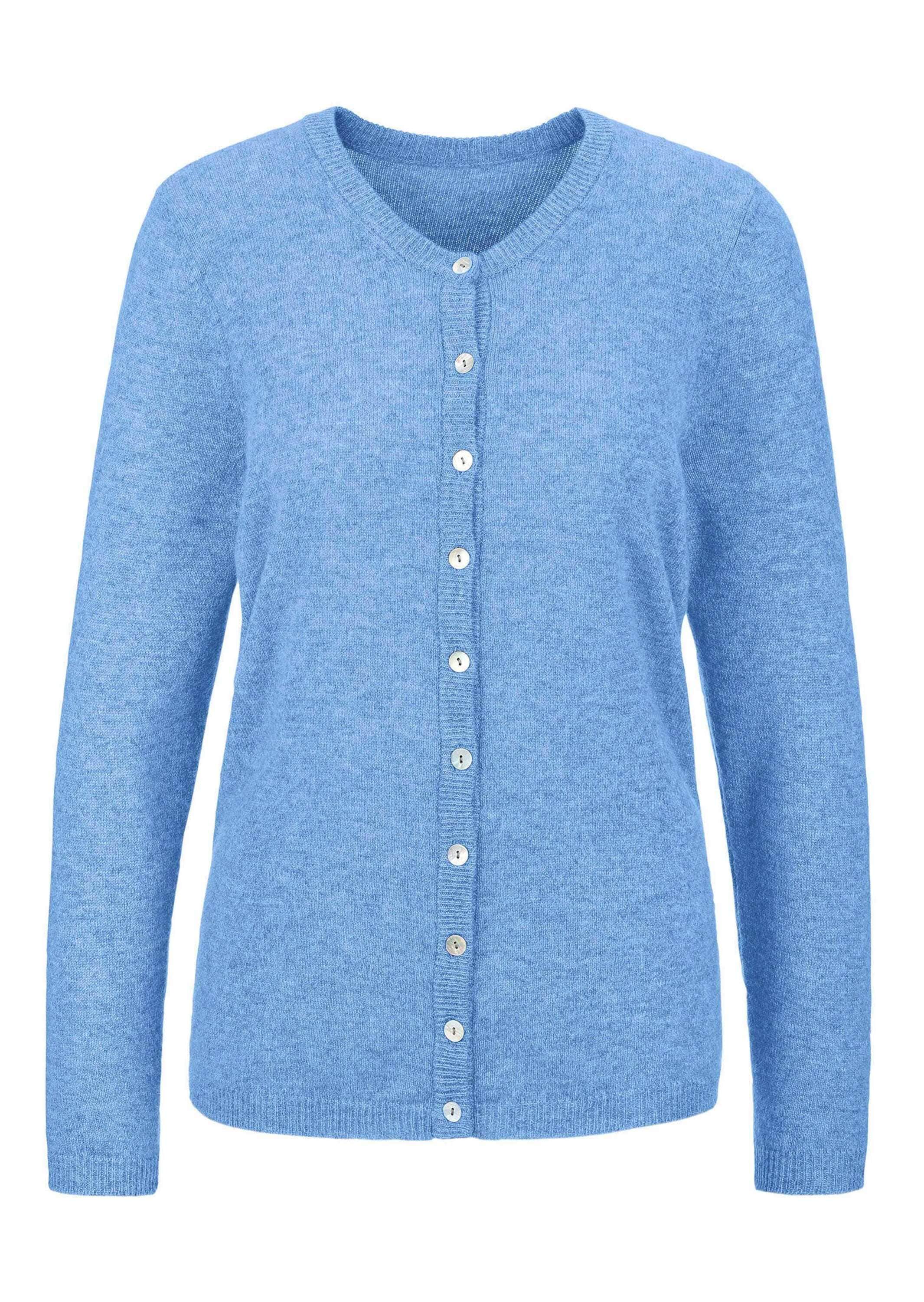 GOLDNER Strickjacke "Kurzgröße Eleganter Herbstcardigan mit Rundhals" Ohne