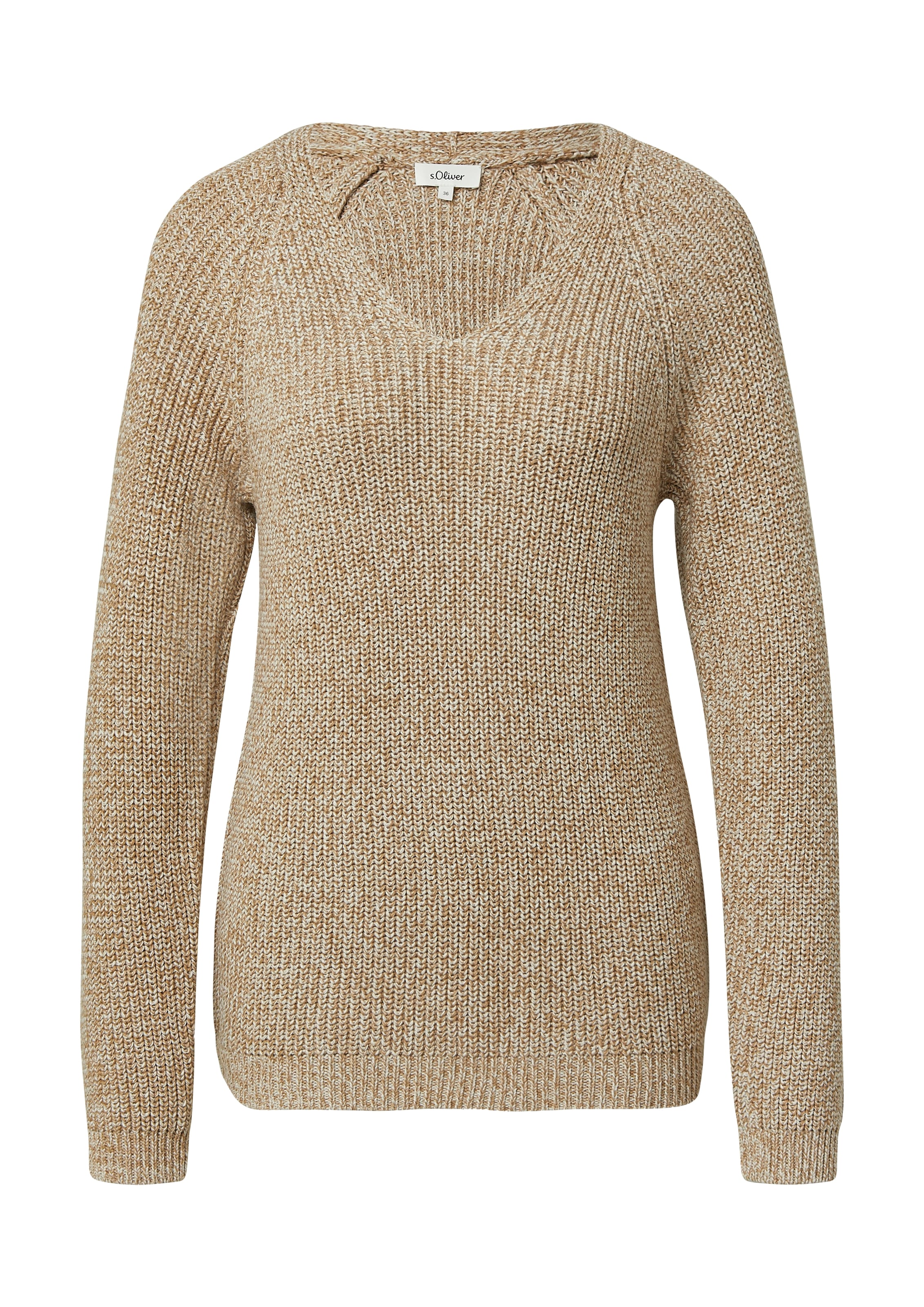 s.Oliver Strickpullover, mit V-Ausschnitt, meliert