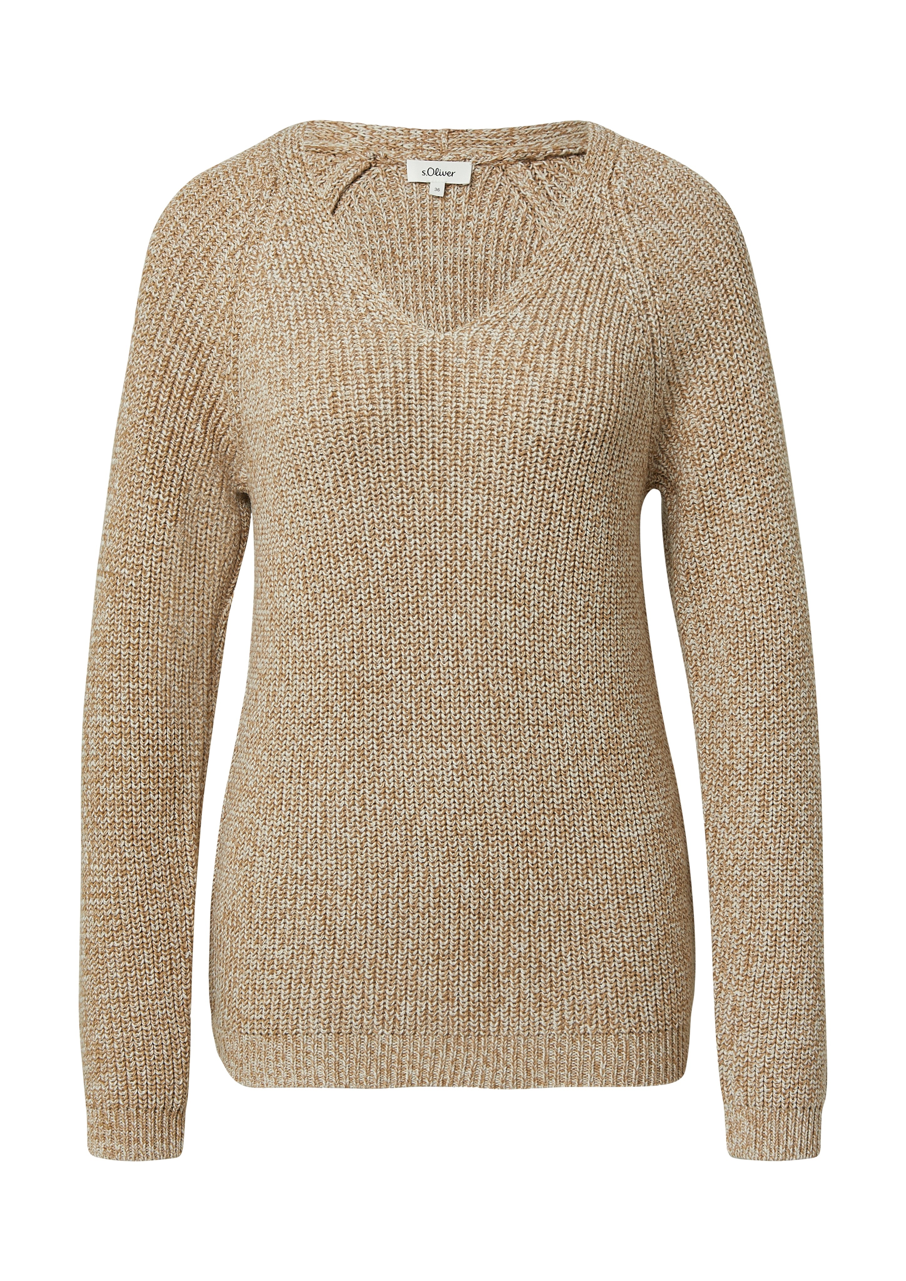 Thumbnail - s.Oliver Strickpullover mit V-Ausschnitt, meliert