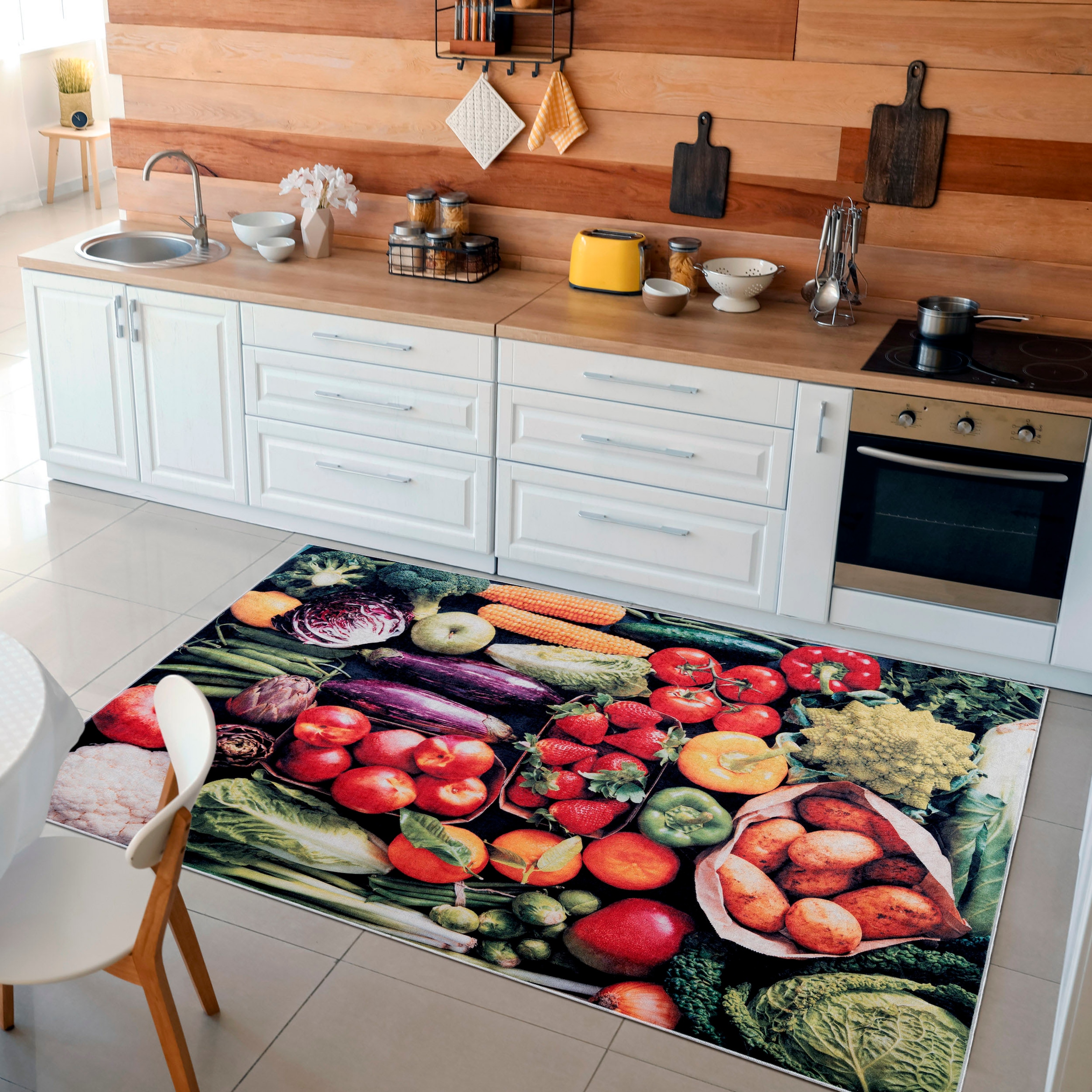Sehrazat Teppich waschbar Küchenteppich, Gemüse, »Kitchen rechteckig, Motiv Küchenläufer, | 3080«, BAUR