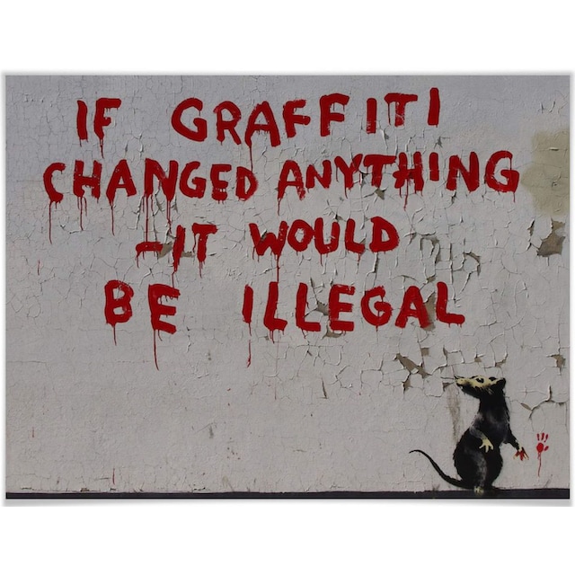 Black Friday Wall-Art Poster »Straßenkunst If graffiti changed anything«,  Graffiti, (1 St.), Poster, Wandbild, Bild, Wandposter | BAUR