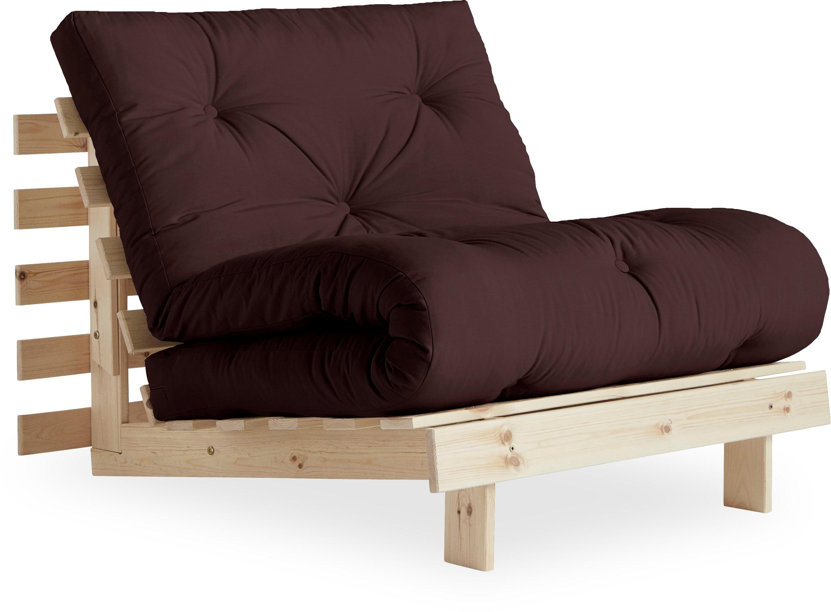 Karup Design Daybett "Roots Sofa Bed, Schlafsofa, Bettfunktion, FSC-Massivholz, B: 90 cm" Erhältlich in Breite 90 cm, 140 cm oder 160 cm, Inkl. Futonmatratze. Made in Europe, minimalistisches Design