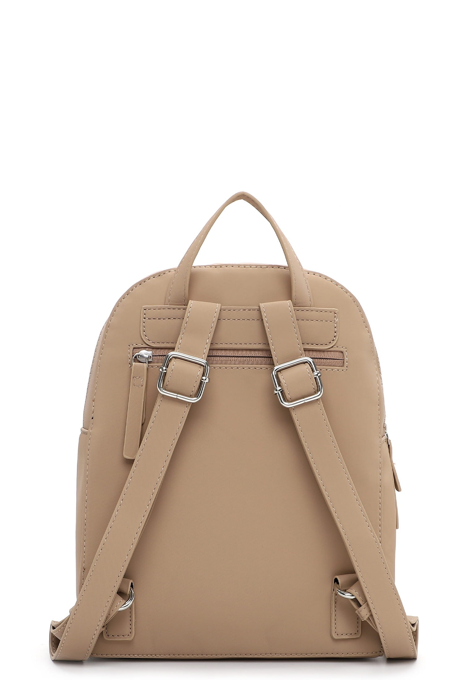 Rucksack TAMARIS "Rucksack TAS Kimi", Damen, Gr. B/H/T: 26cm x 31cm x 13cm, grau (taupe 900), Obermaterial: 60% Polyurethan PU. 40% Polyester PES., Rucksäcke Rucksack 2