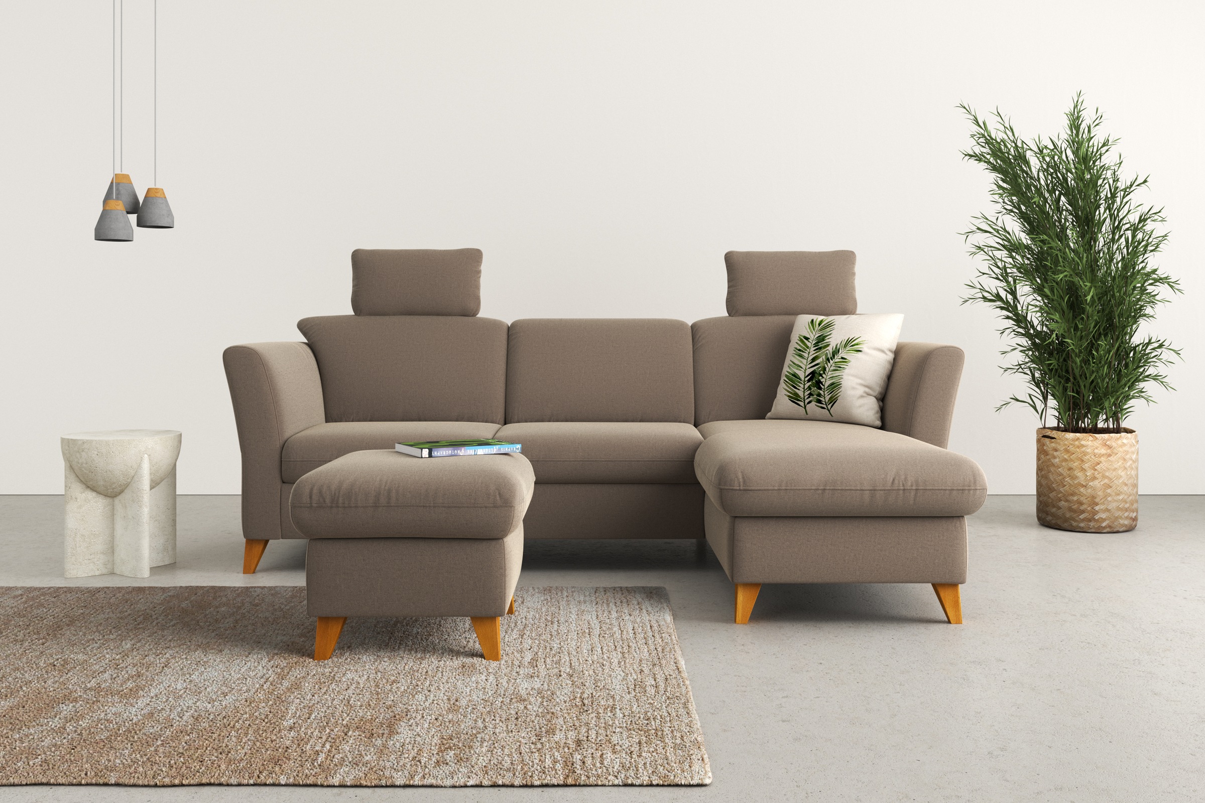 Home affaire Ecksofa "Trelleborg L-Form" Federkern-Polsterung, wahlweise mit Schlaffunktion und Bettkasten