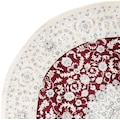 morgenland Wollteppich »Nain Medaillon Rosso scuro 250 x 250 cm«, rund, 1 mm Höhe, Unikat mit Zertifikat