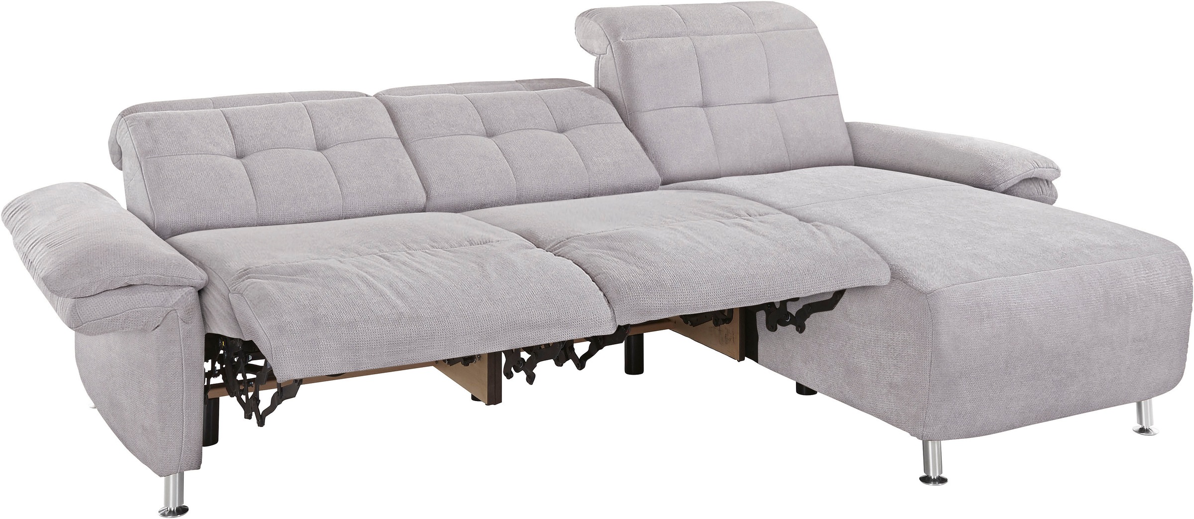Places of Style Ecksofa »Manhattan L-Form«, 2 Sitze mit elektrischer Relaxfunktion, verstellbare Armlehnen