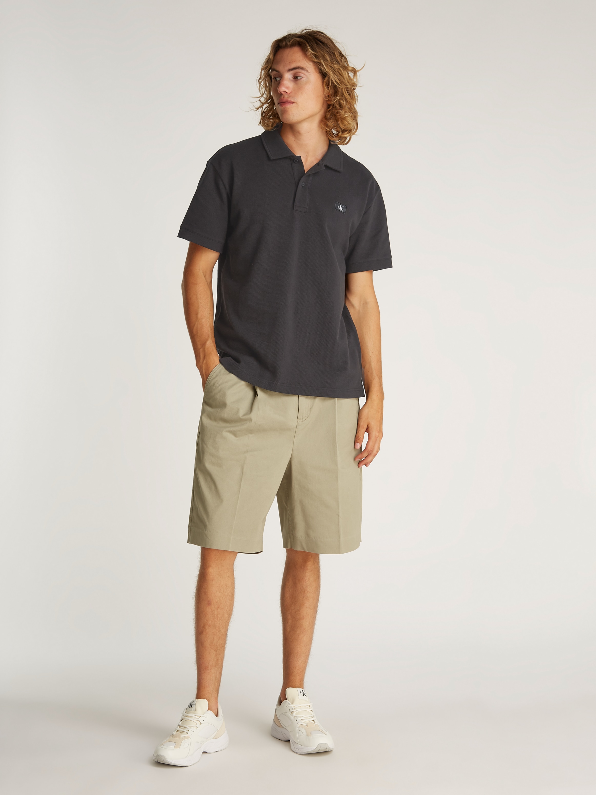 Calvin Klein Jeans Poloshirt »WOVEN LABEL POLO«, Logodruck
