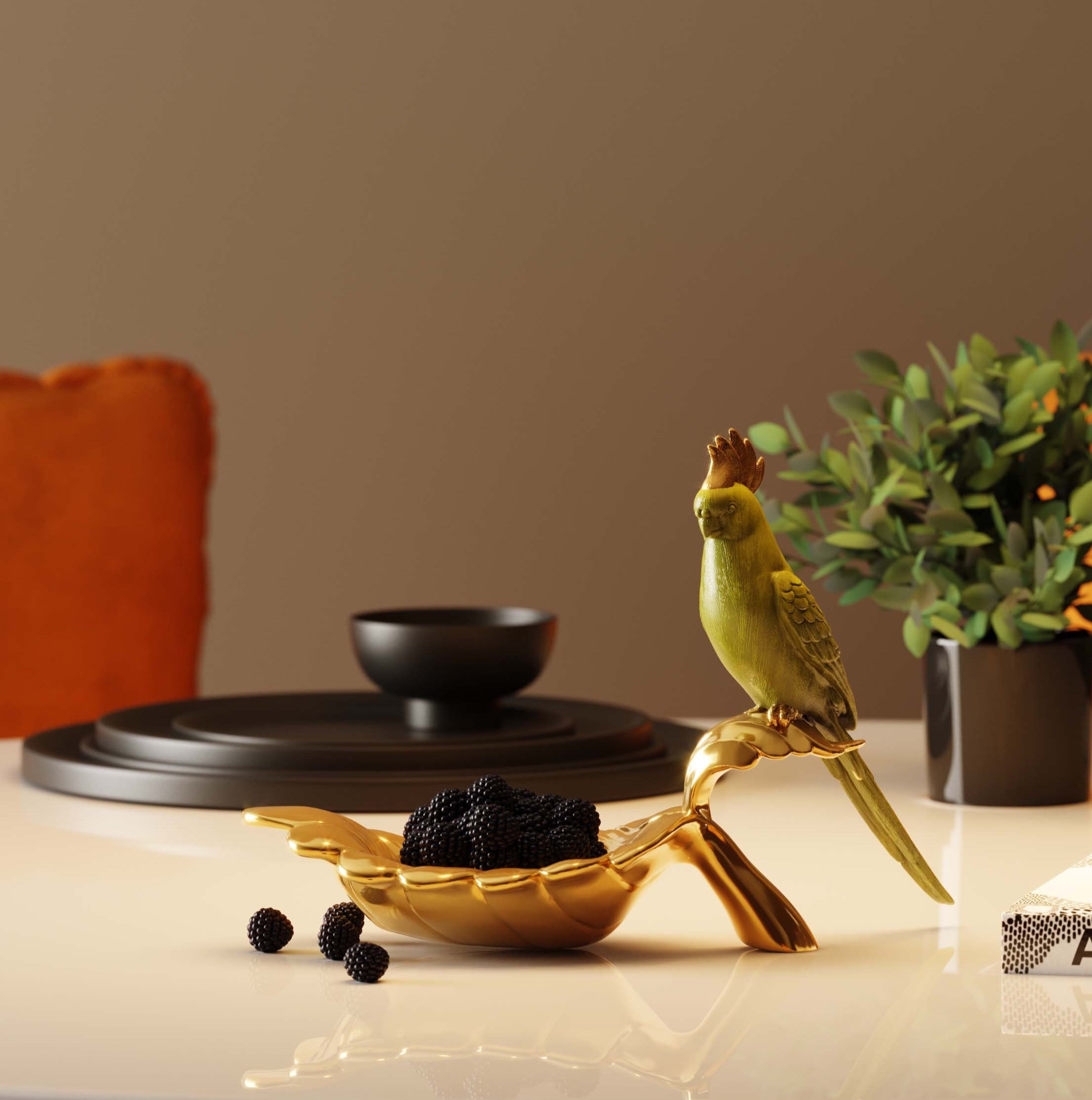 Kare Design Schale »Parrot Guard 10x21cm« aus Polyresin (Kunststein) aus lackiertem Polyresin