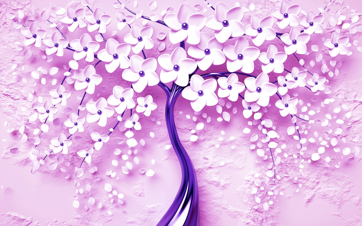 Papermoon Fototapete "Blumen Baum lila"