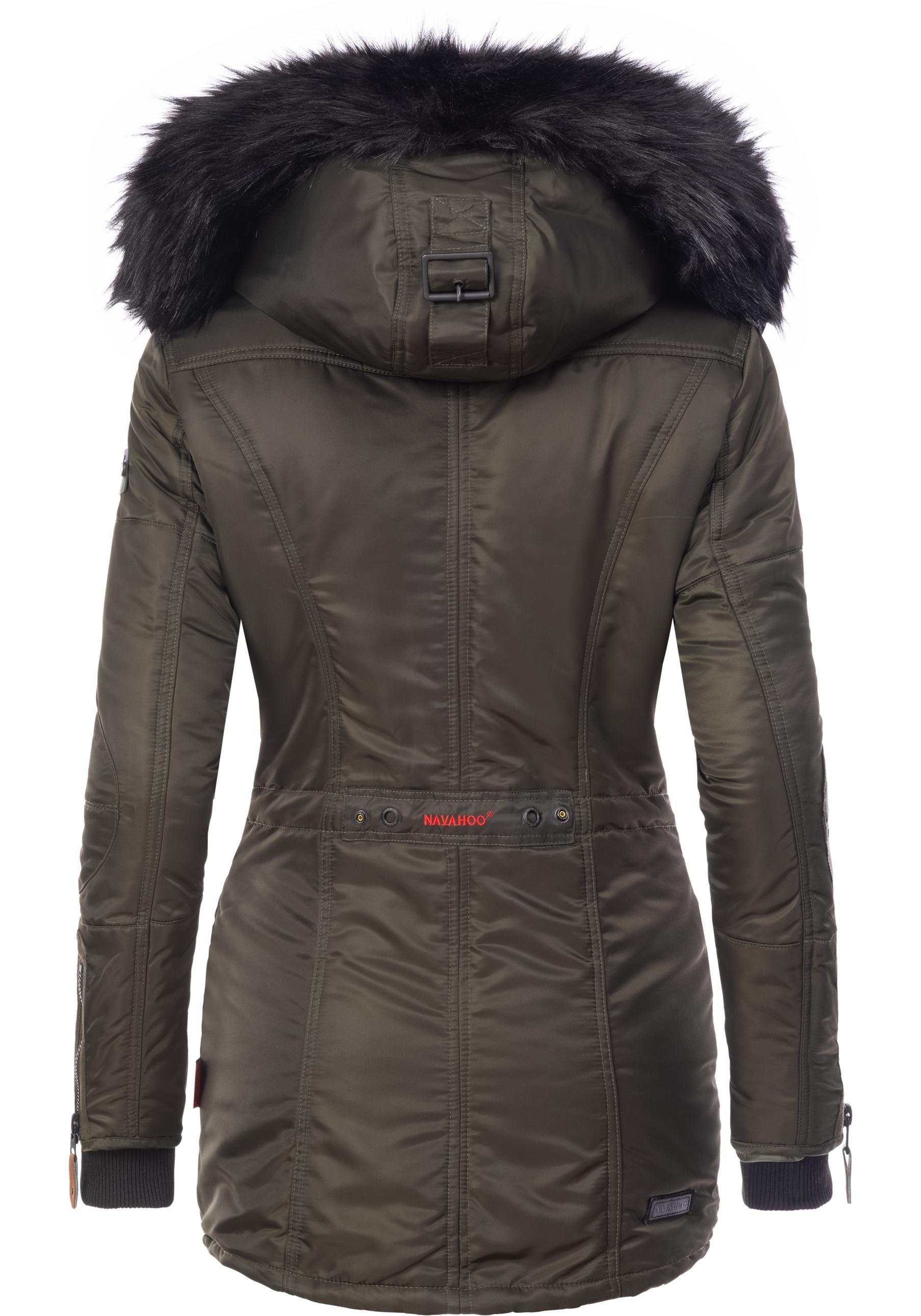 Navahoo Steppmantel »Schätzchen«, warmer Winterparka mit Kunstfellkapuze