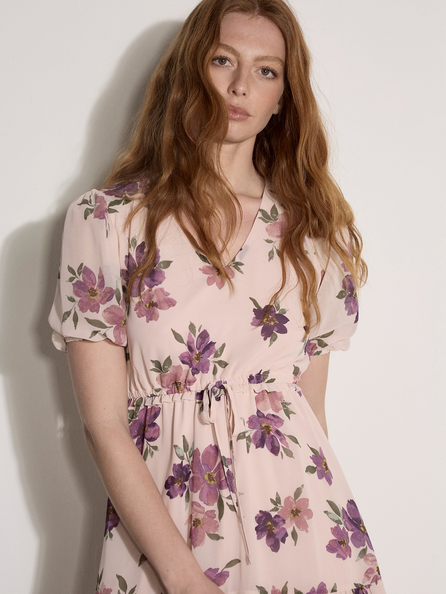 Apricot Chiffonkleid »Mini-Kleid aus Chiffon« mit Raffung