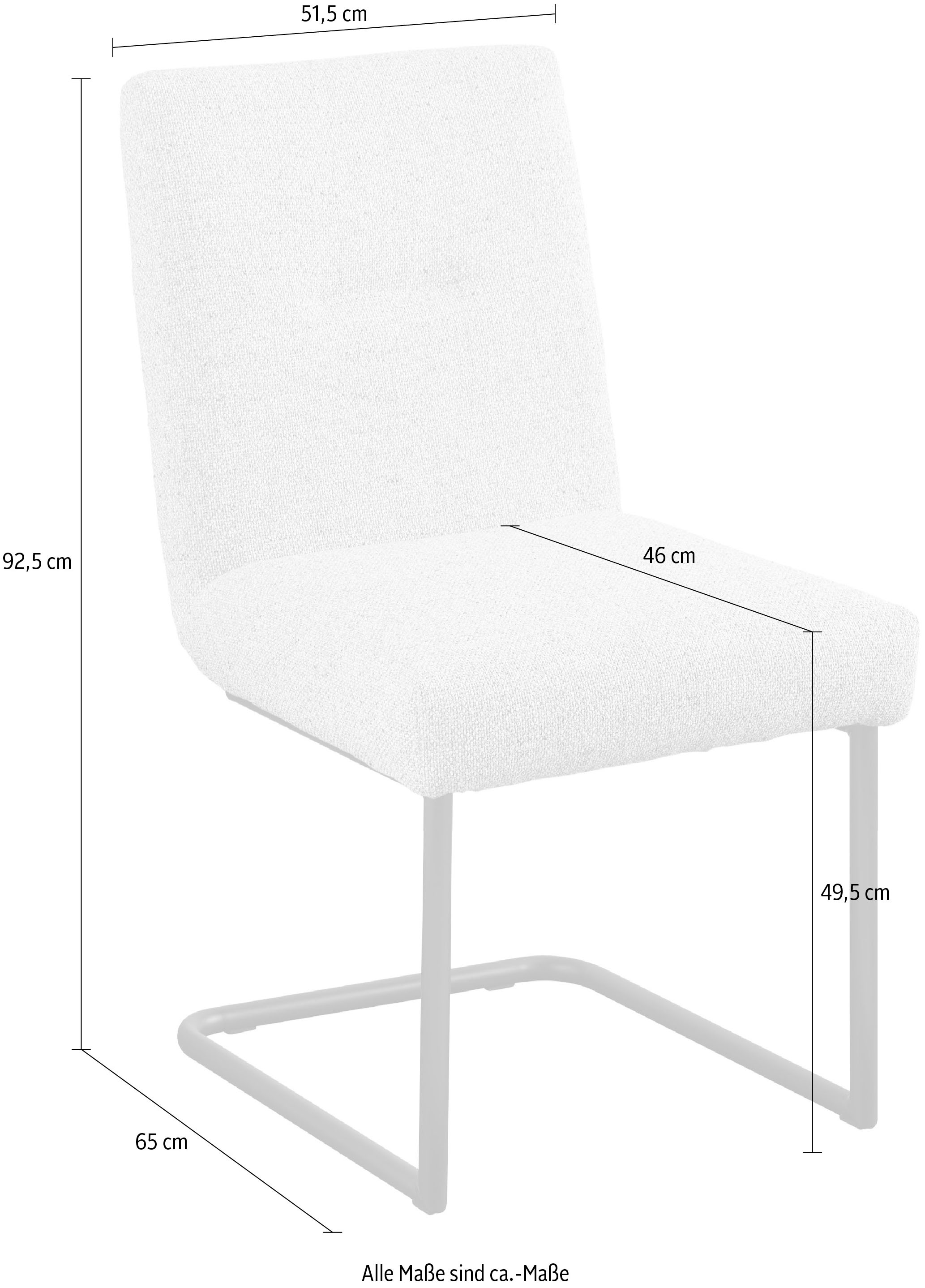 set one by Musterring Esszimmerstuhl »Tracy«, Webstoff, 2er-Set, Freischwingergestell schwarz, Sitz aus Webstoff, B52 x T65 cm