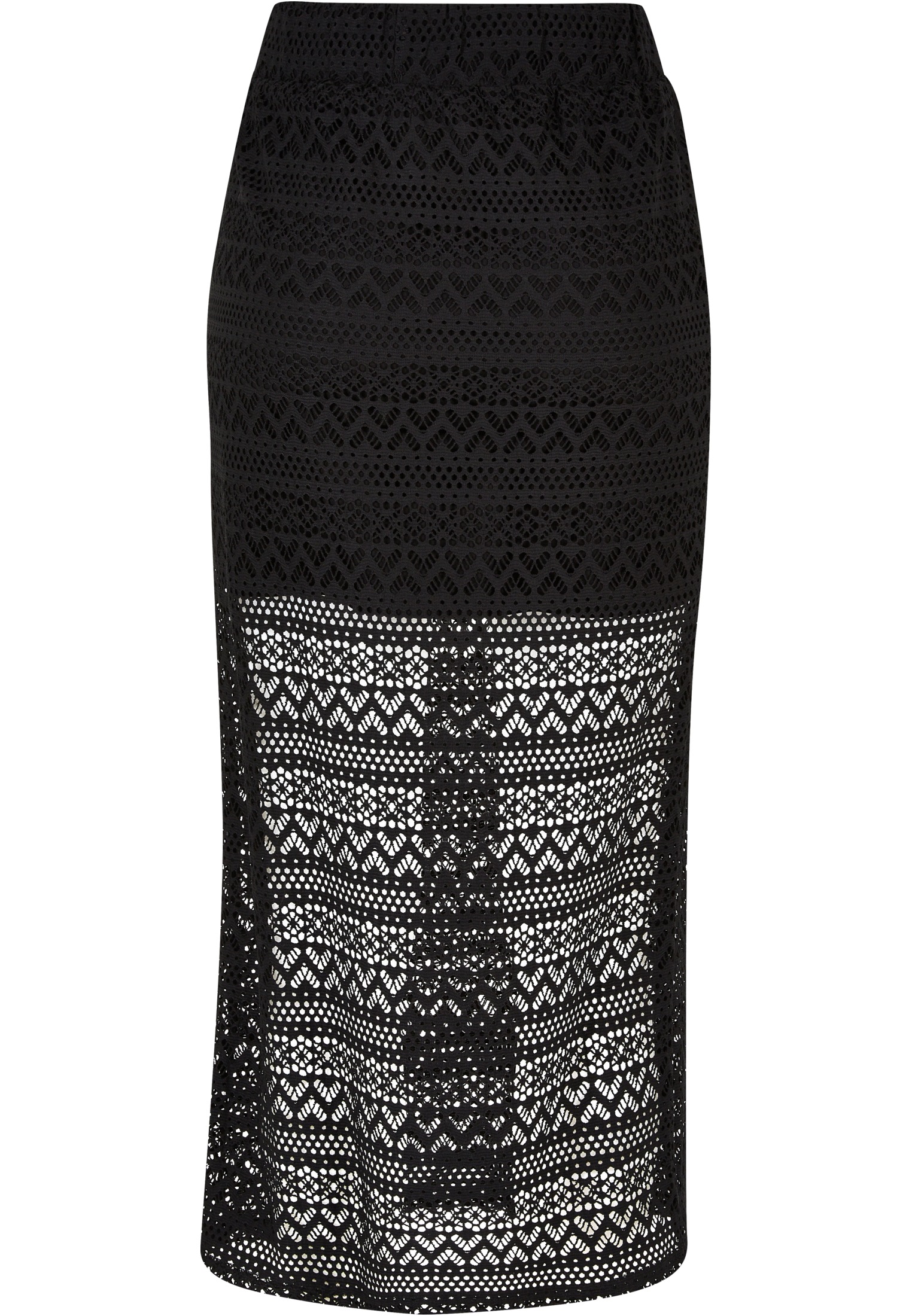 URBAN CLASSICS Jerseyrock »Urban Classics Damen Ladies Stretch Crochet Lace Midi Skirt«, (1 tlg.)