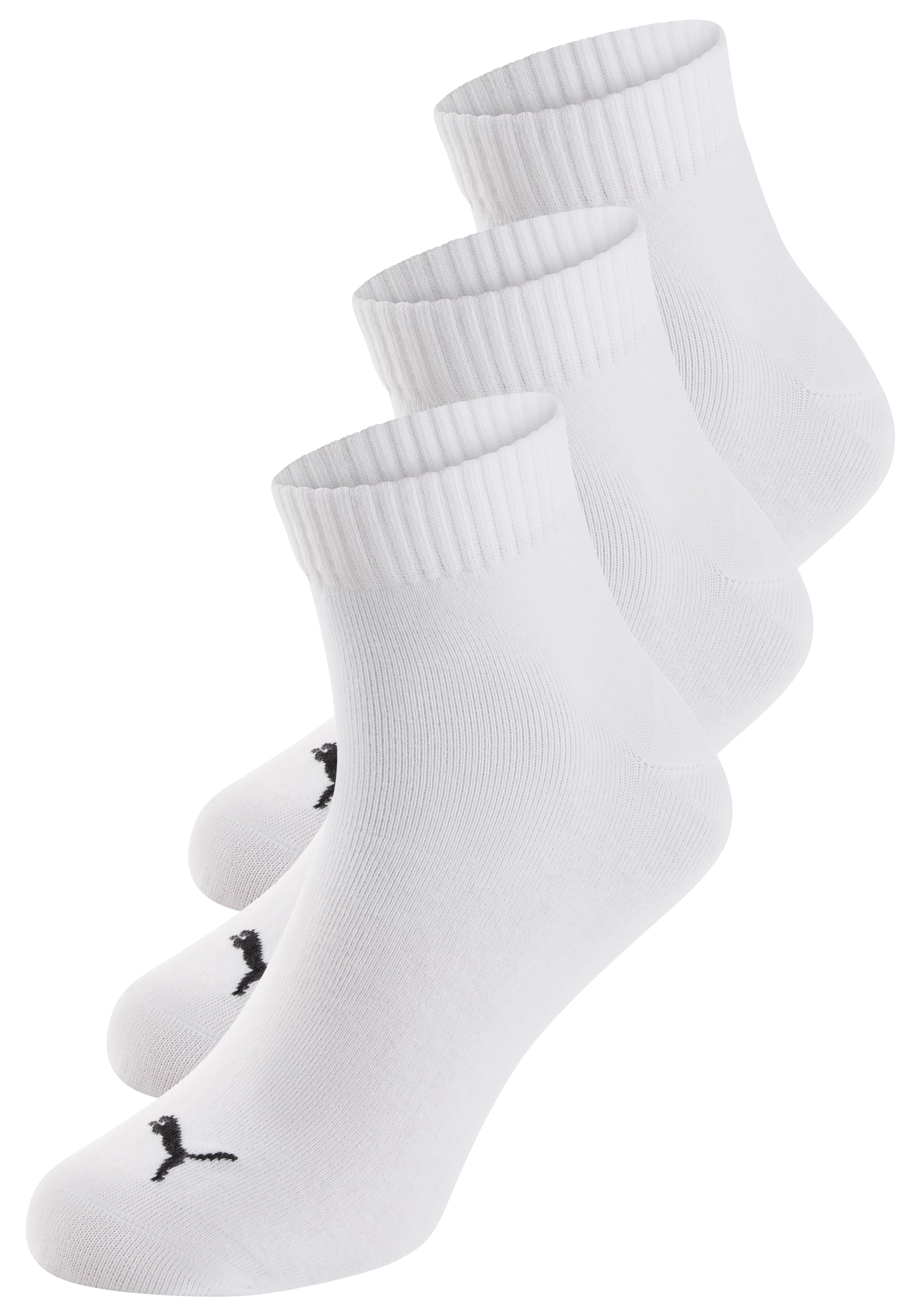 PUMA Kurzsocken, (3 Paar), Atmungsaktiv, Rippenbündchen, weiche Baumwollmischung