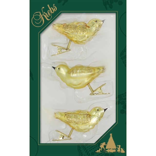 tlg.), Christbaumschmuck«, 3 Krebs (Set, BAUR Weihnachtsbaumklammer | bestellen Lauscha Vogelsortiment Weihnachtsdeko, »CBK71095, Glas