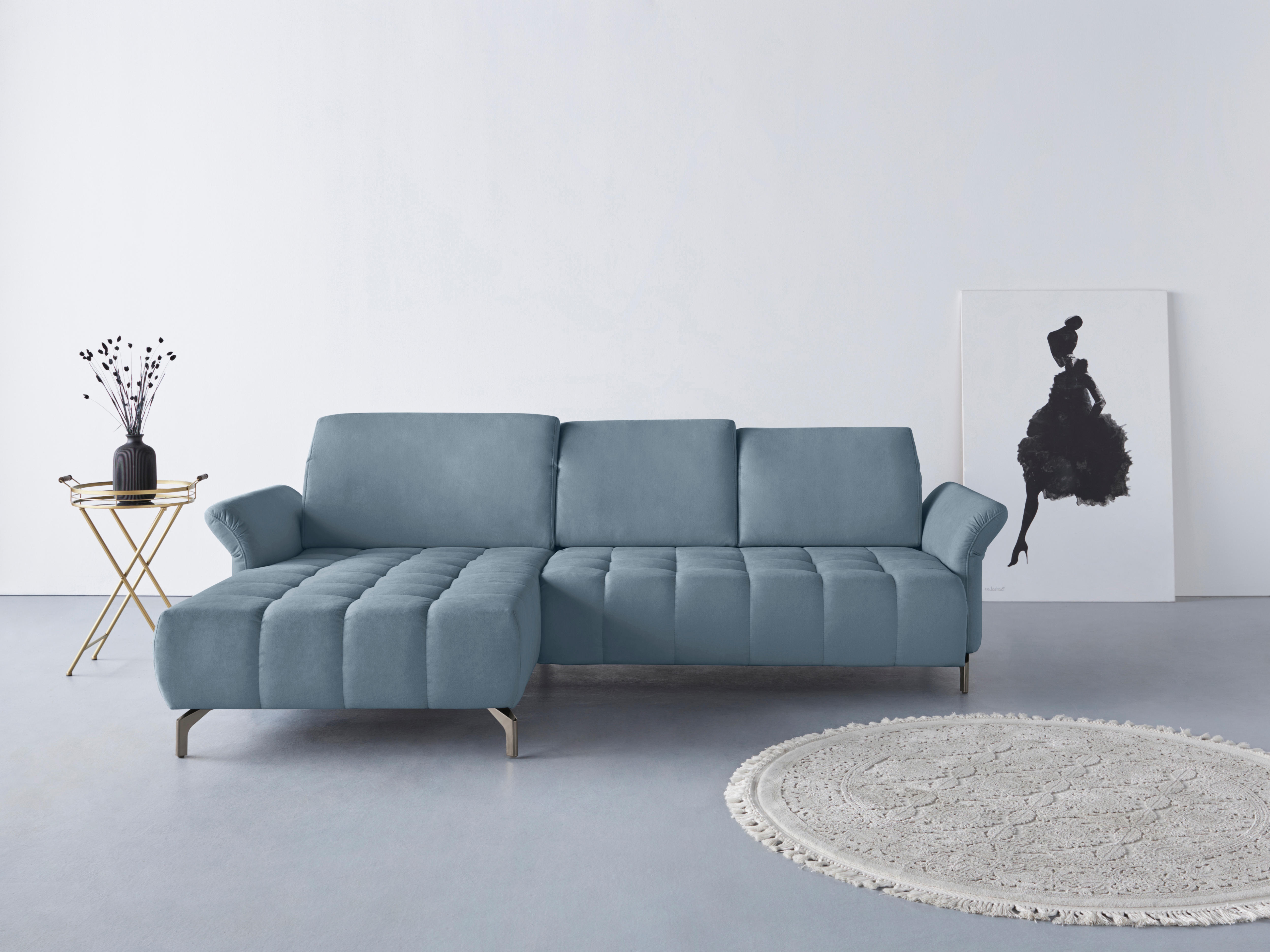 OTTO home Ecksofa "Fresh L-Form" Federkern, wahlweise Kopfteilverstellung und motorischer Vorziehsitz
