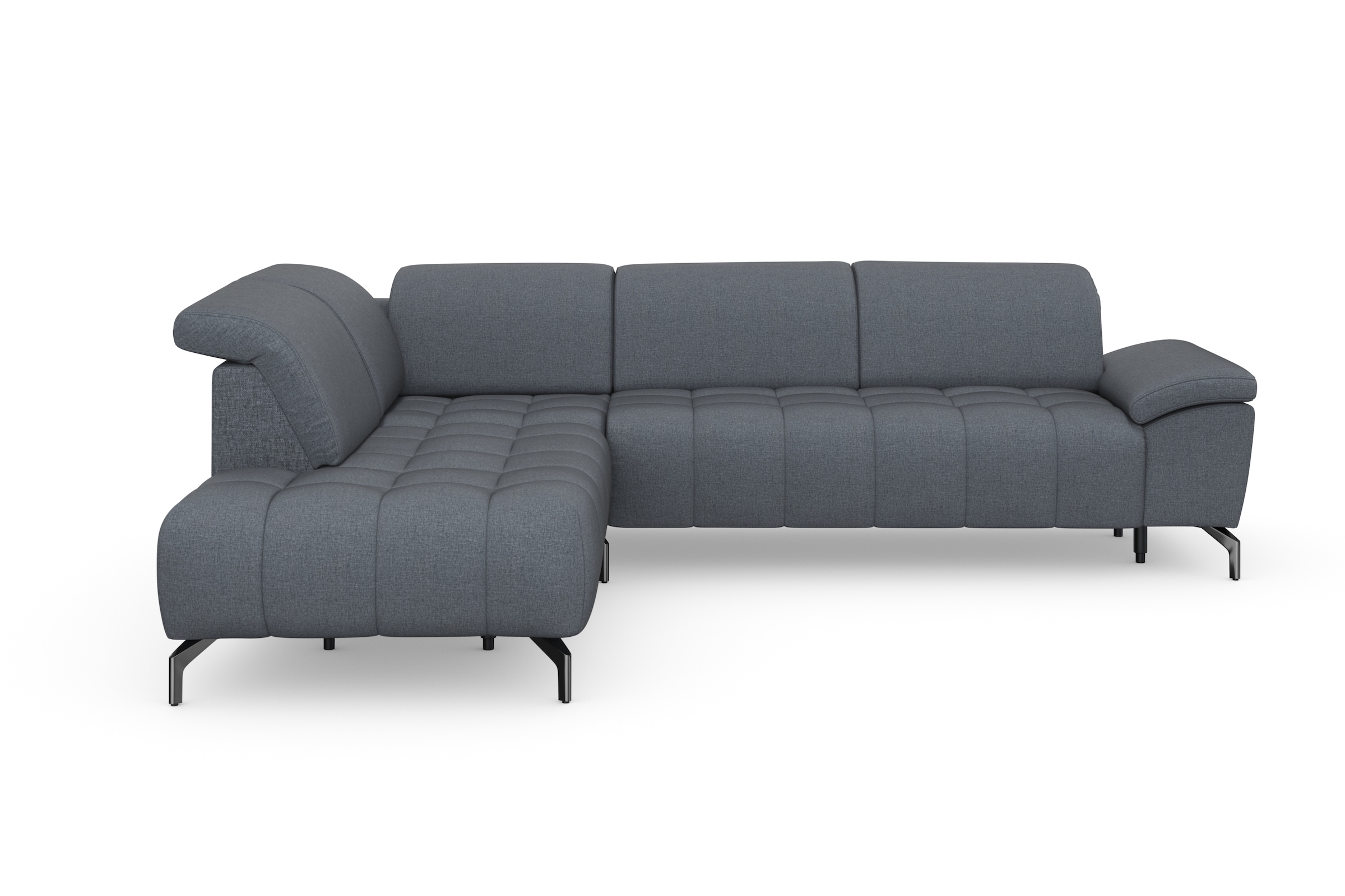 Ecksofa SIT & MORE "Cool L-Form", blau (blaugrau), B:272cm H:79cm T:220cm, Sofas, Ecksofa, wahlweise mit Kopfteilverstellung und Vorziehsitz, motorisch