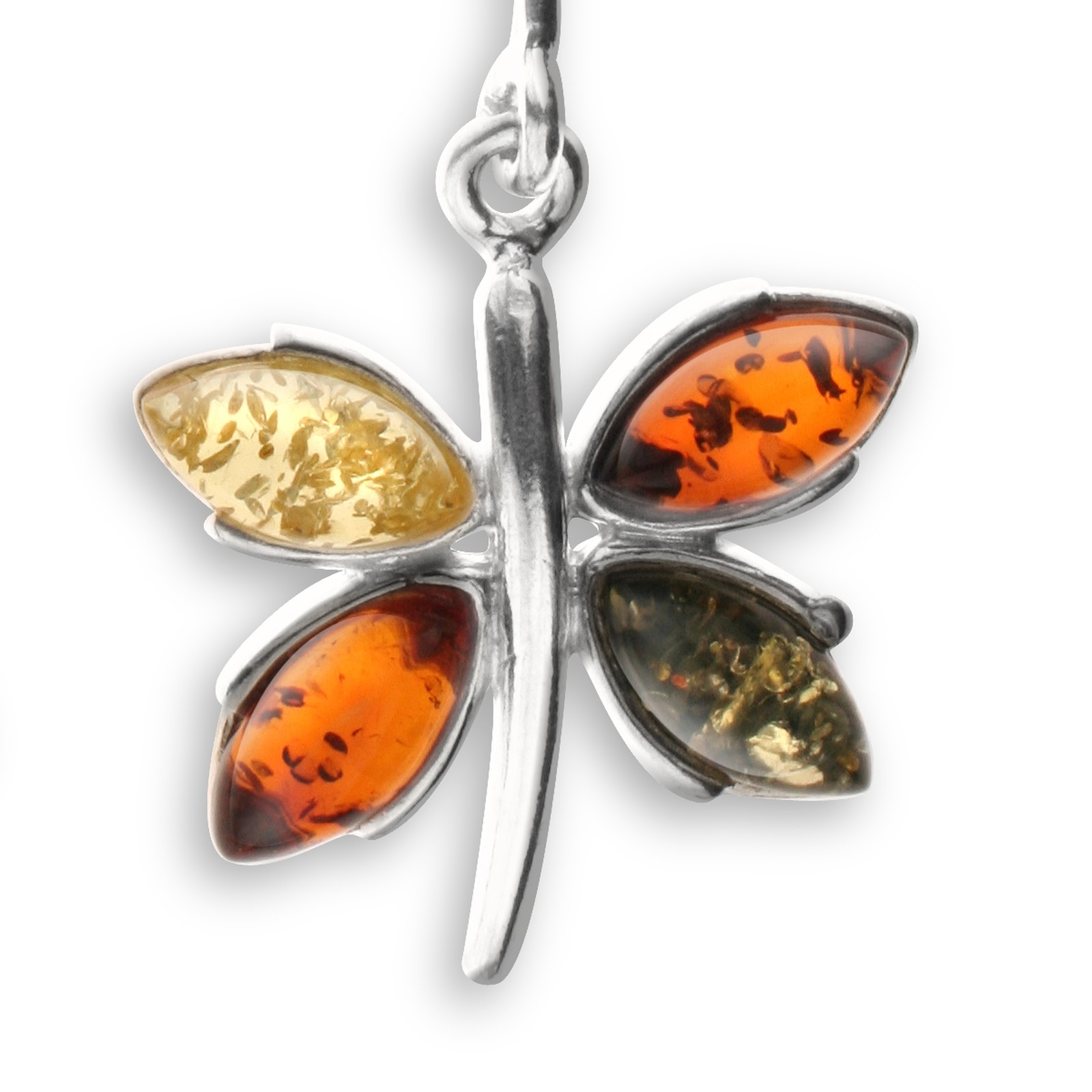 OSTSEE-SCHMUCK Paar Ohrstecker »- Schmetterling - Silber 925/000 - Bernstein«