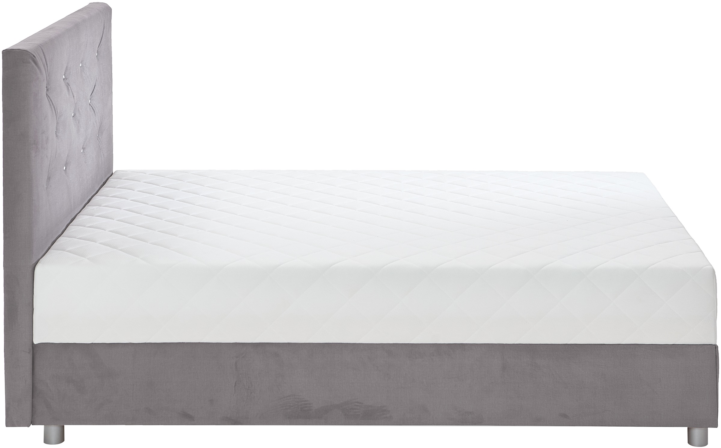 ATLANTIC home collection Boxbett »CELIA im hochwertiger Samtoptik«, mit Taschen-Federkernmatratze, Bettkasten und Strass-Steinen
