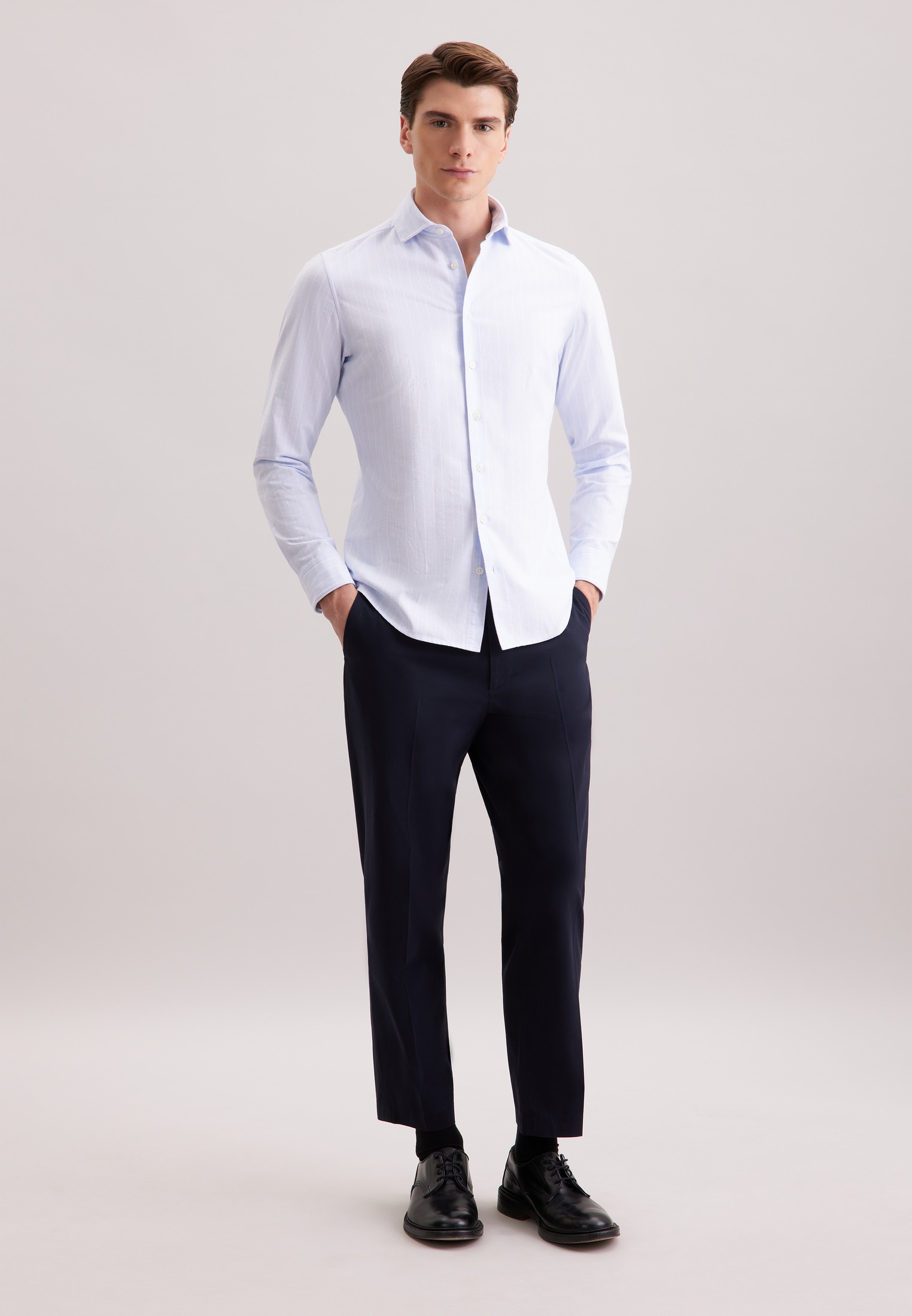 seidensticker Businesshemd Slim 1/1 Kentkragen Gestreift