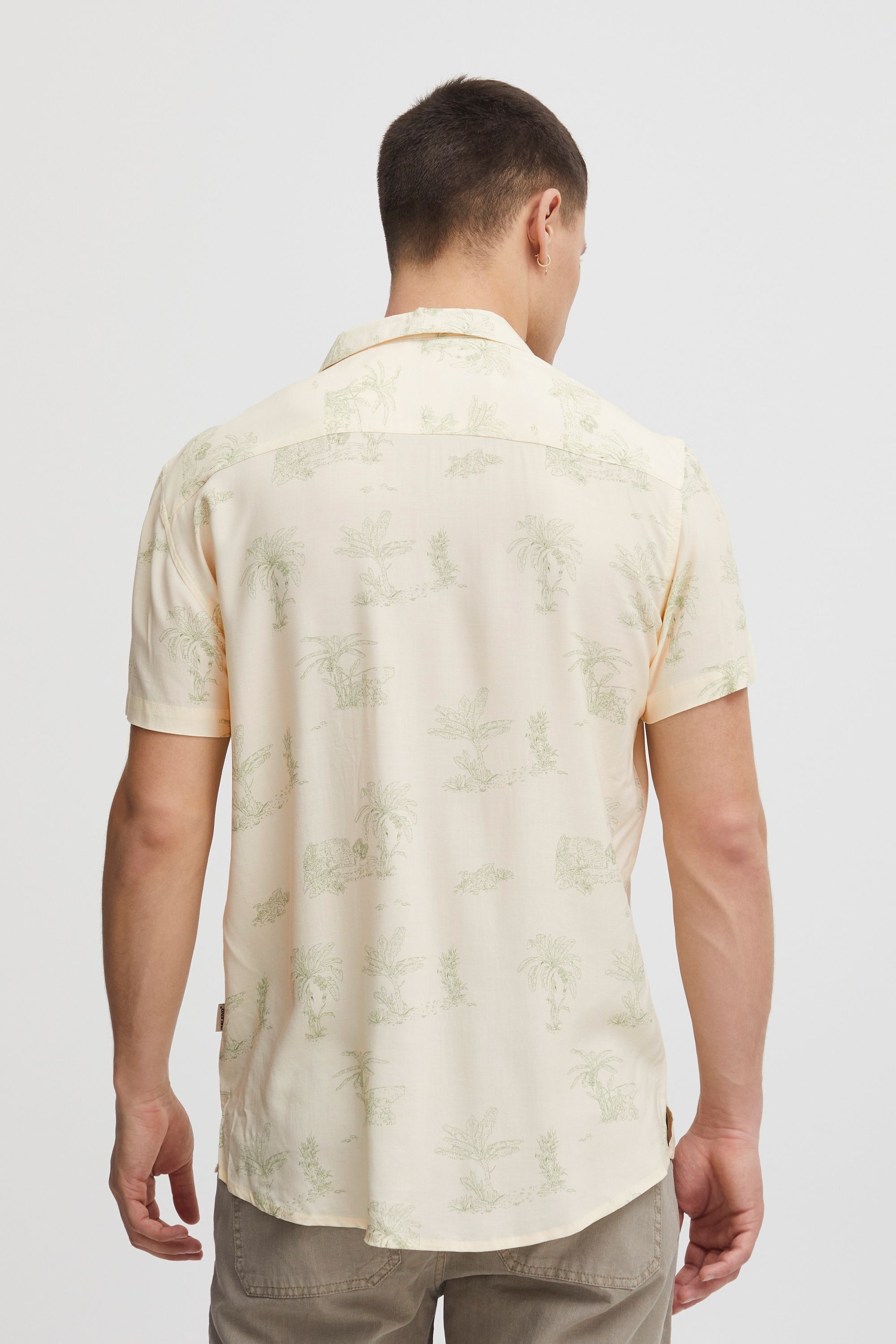 Kurzarmshirt BLEND "Kurzarmhemd BHShirt", Herren, Gr. XXL, grün (lemon icing), Obermaterial: 100% Viskose CV., Hemden 6