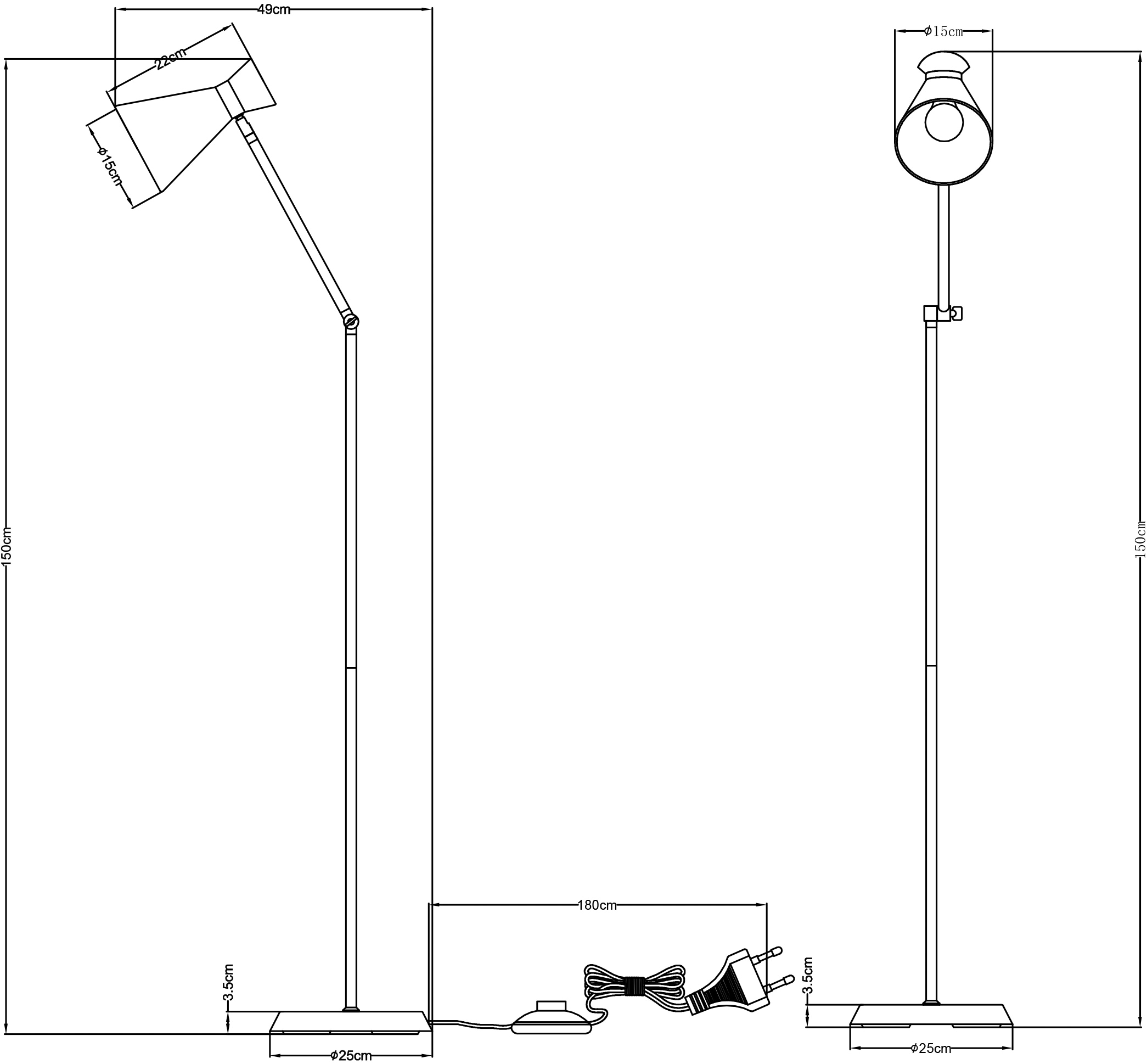 OTTO home Stehlampe »Renell« E27 1 Stk.