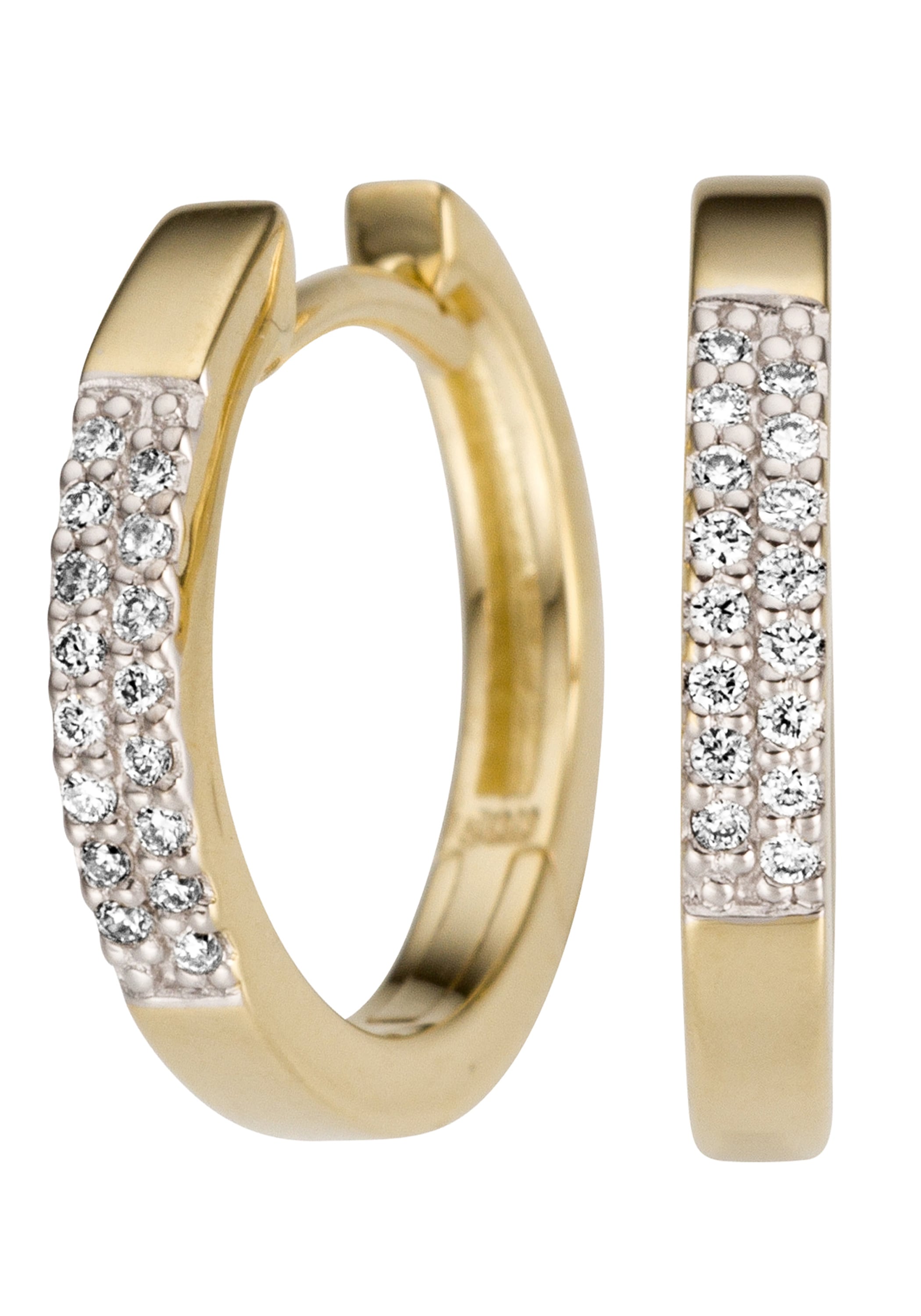 JOBO Paar Creolen »Ohrringe Diamanten«, | mm 32 BAUR bestellen 14 mit 585 Gold