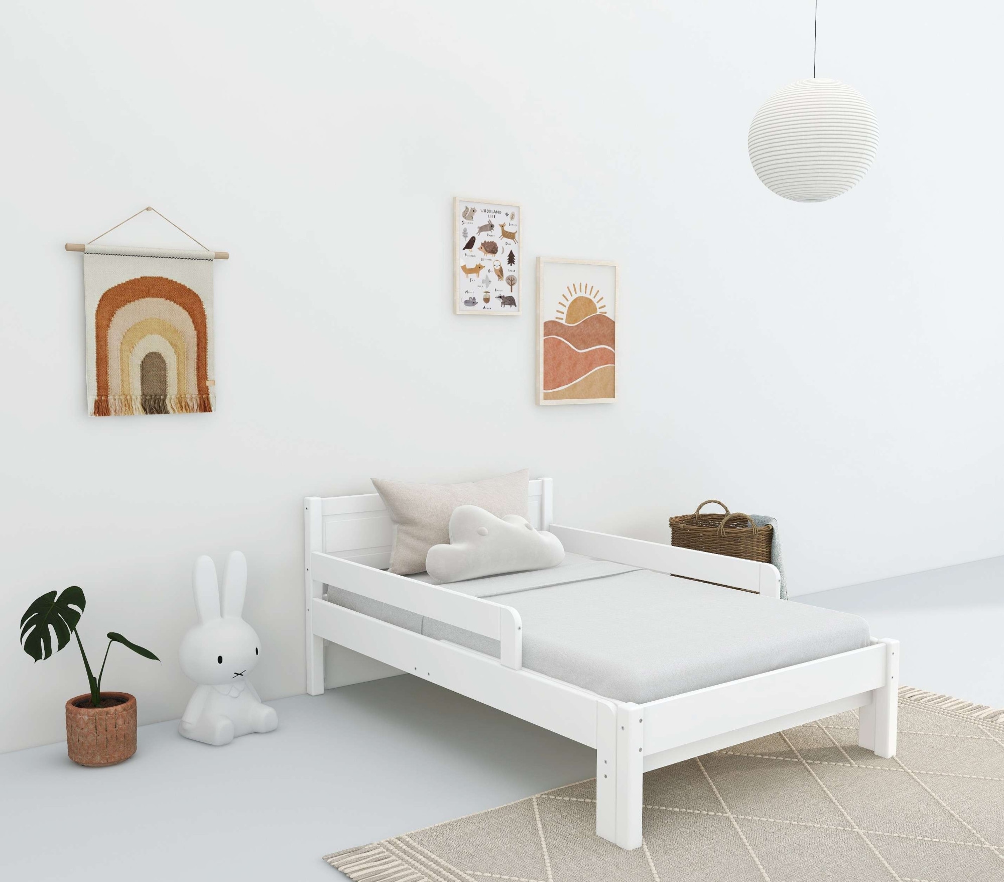 OTTO home Kinderbett »Hero, Massivholzbett, ausziehbar von 140 bis 200 cm, FSC®« 90cm Breite, 140-200cm Liegefläche,  massive Kiefer, mit Lattenrost, zeitlose Optik,  Rausfallschutz