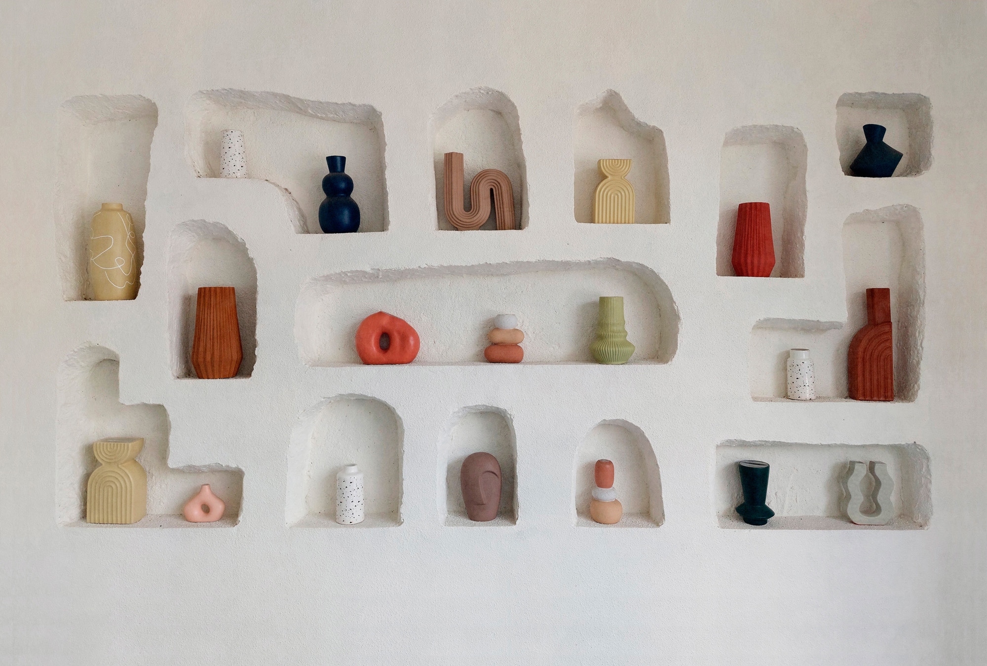 living walls Vliestapete »Tapete in Nischen-Optik Creme Beige 3D-Effekt« matt glatt