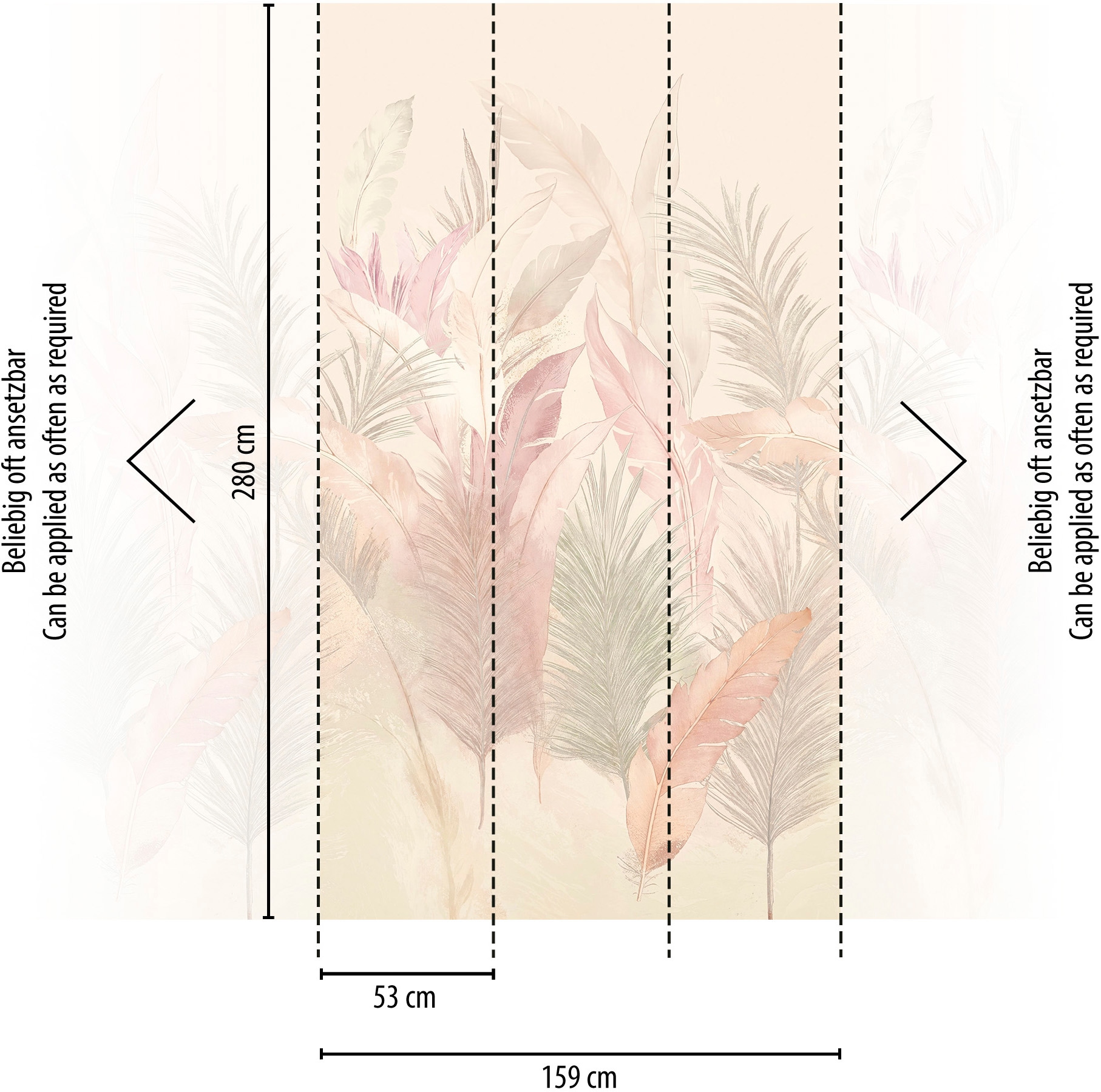 living walls Fototapete »The Wall 4 Botanic – Tropische Blätter Vlies-Fototapete« Motiv | matt | naturalistisch leicht strukturiert Tropische Blätter mit dekorativer Tiefenwirkung