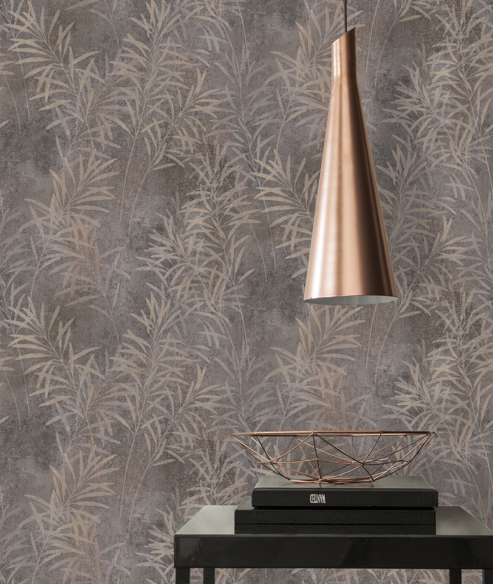 A.S. Création Vliestapete »Terra Tapete Floral Blätter«, matt-gemustert-neutral, Landhaus-Tapete Natur Metallic Tapeten Wohnzimmer Schlafzimmer Küche