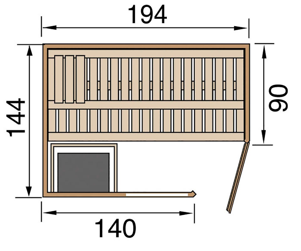 weka Sauna »Varberg«, 7,5 kW-Ofen mit digitaler Steuerung